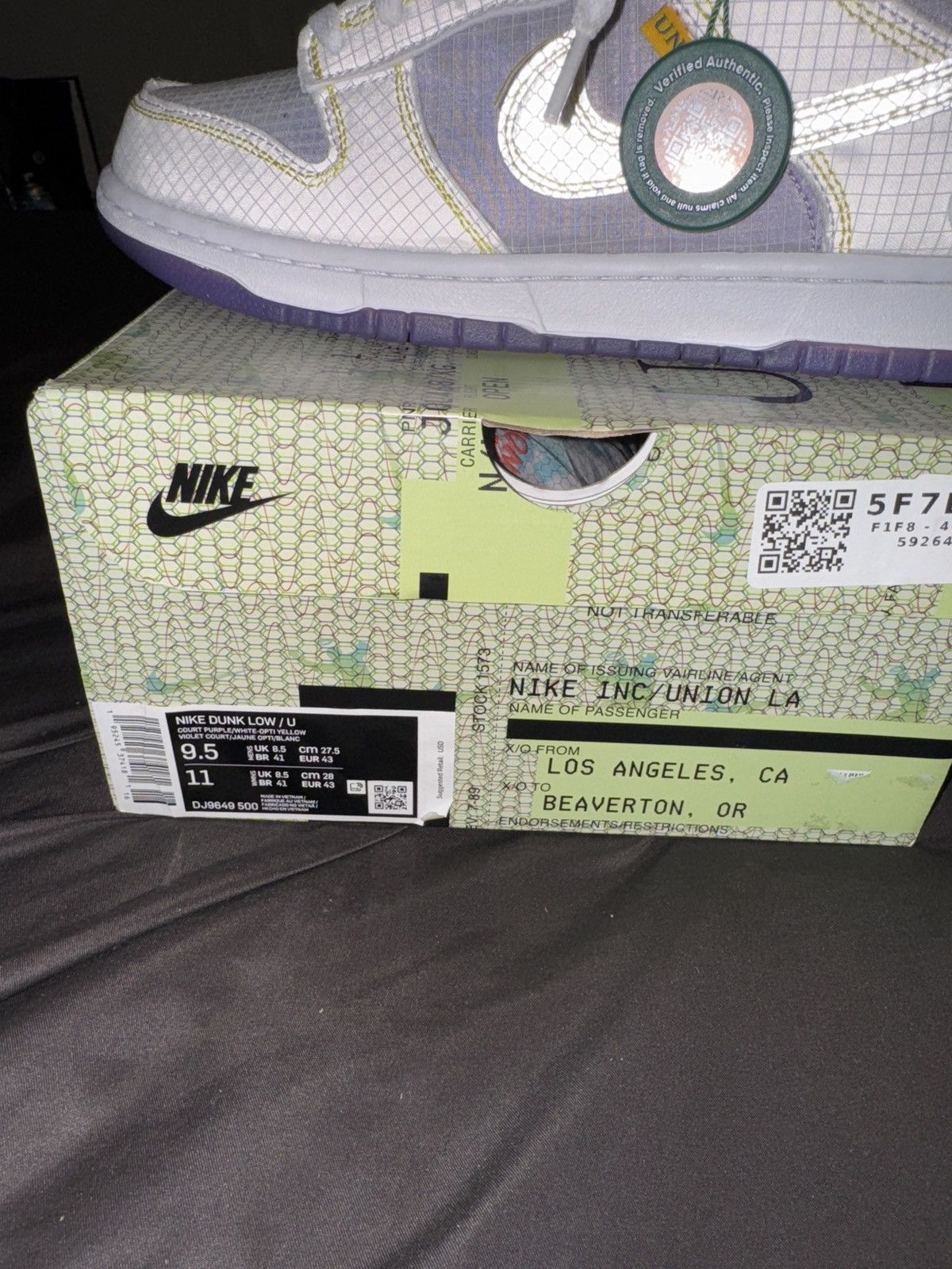 Nike NIKE DUNK Low Union passport pack court purple Size US 9.5 / EU 42-43 - 5 Thumbnail