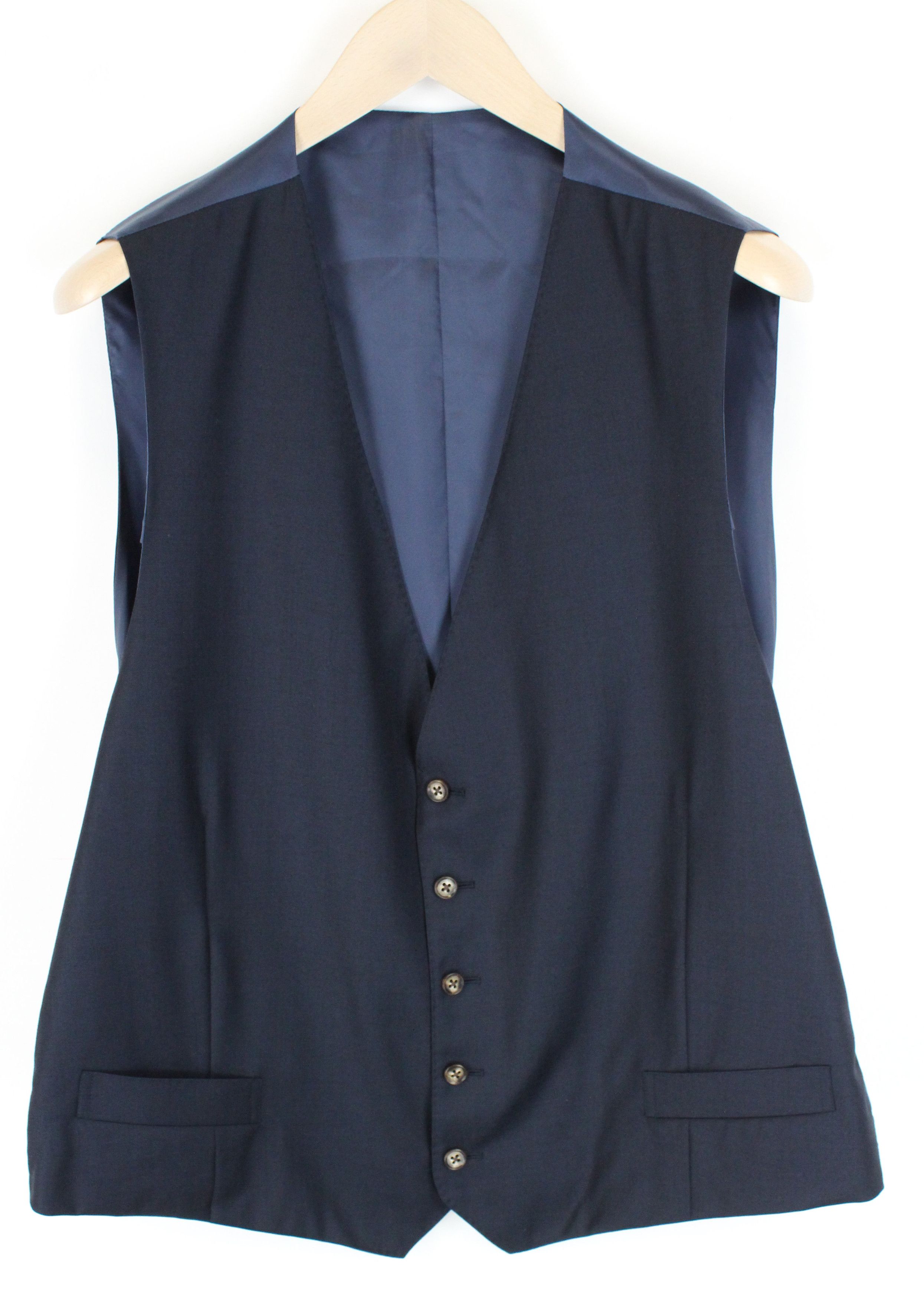 Suitsupply LAZIO UK50S Wool Navy Melange Waistcoat 55120 Size 50S - 1 Thumbnail