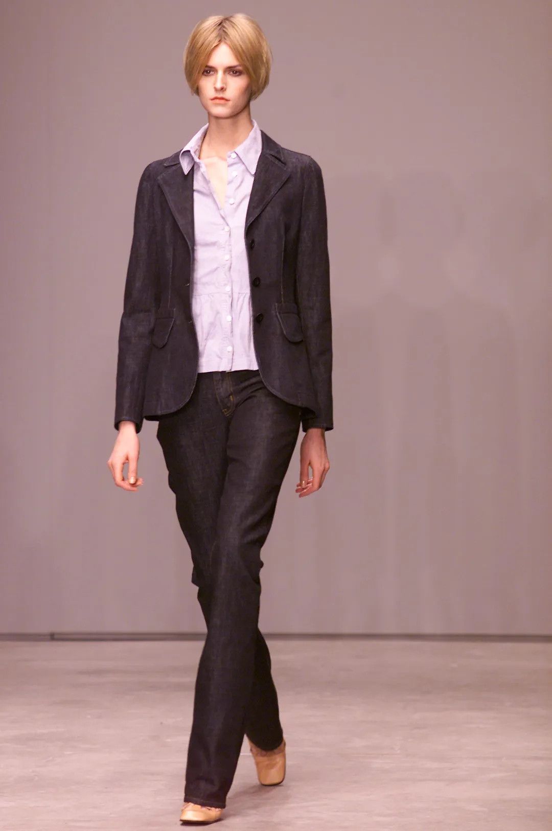 Miu Miu Miu Miu - Prada - FW01 Denim Fiammato Denim Blazer Size M / US 6-8 / IT 42-44 - 1 Thumbnail