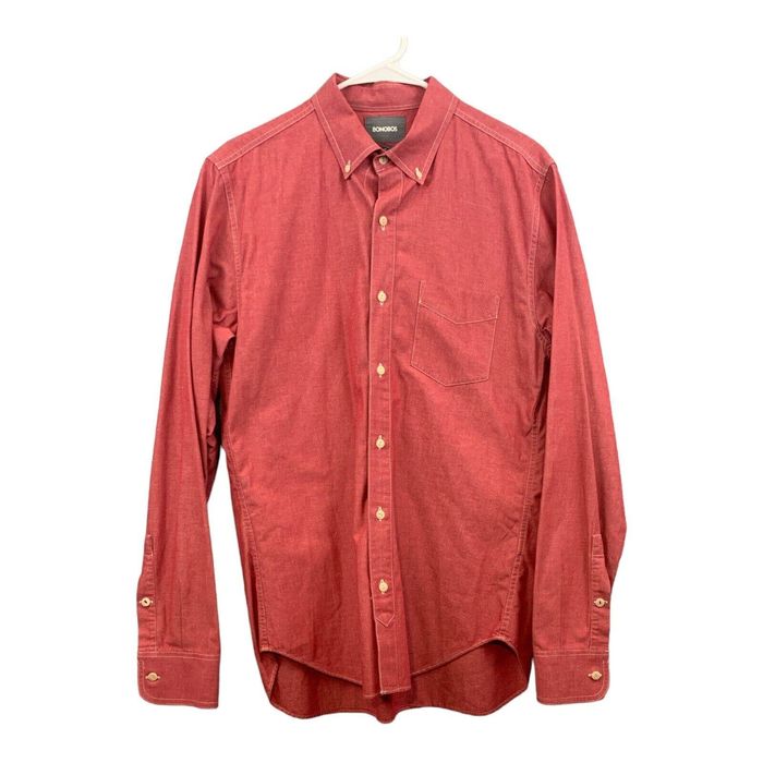 Bonobos Bonobos Slim Fit Pink Chambray Casual Long Sleeve Shirt M Grailed