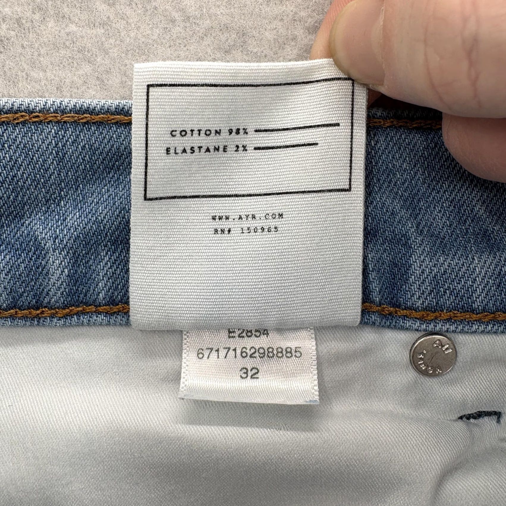 AYR AYR The Stance Jeans Womens 32 Blue Light Wash Straight Leg Stretch Denim USA Size 24" / US 00 / IT 34 - 6 Thumbnail