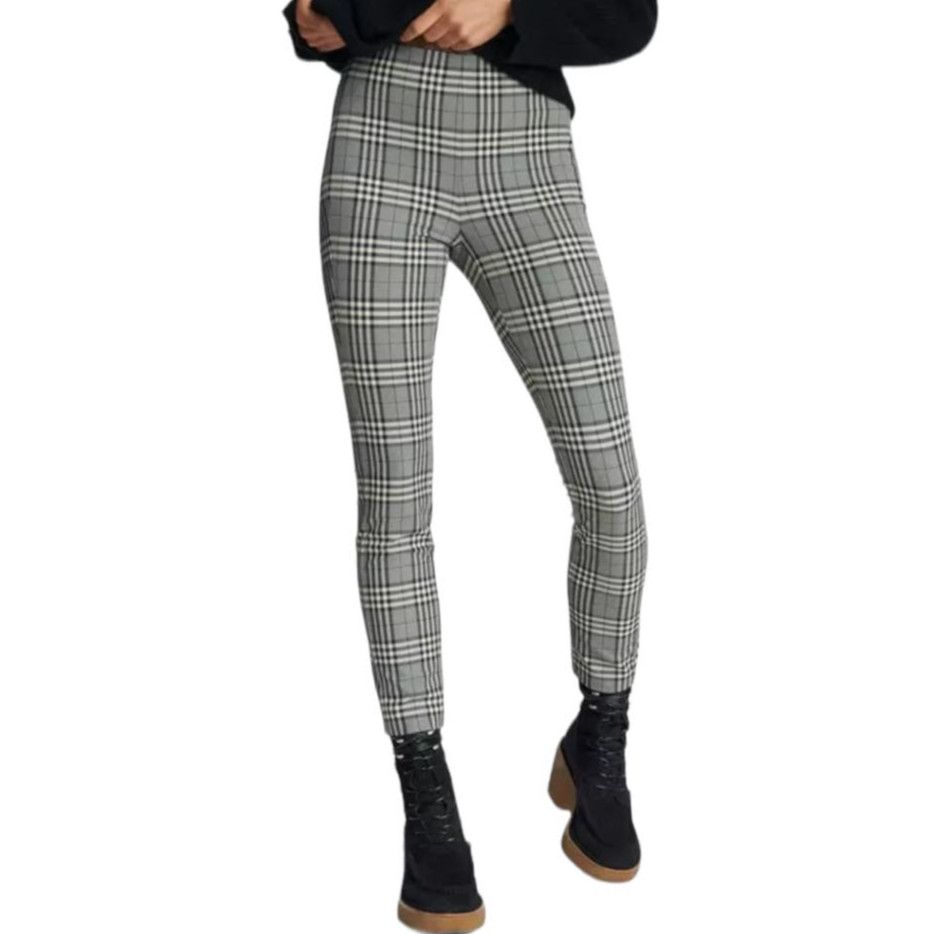 image of Rag Bone Rag & Bone Skinny Plaid Black/gray Pants | Size 2 in Grey, Women's