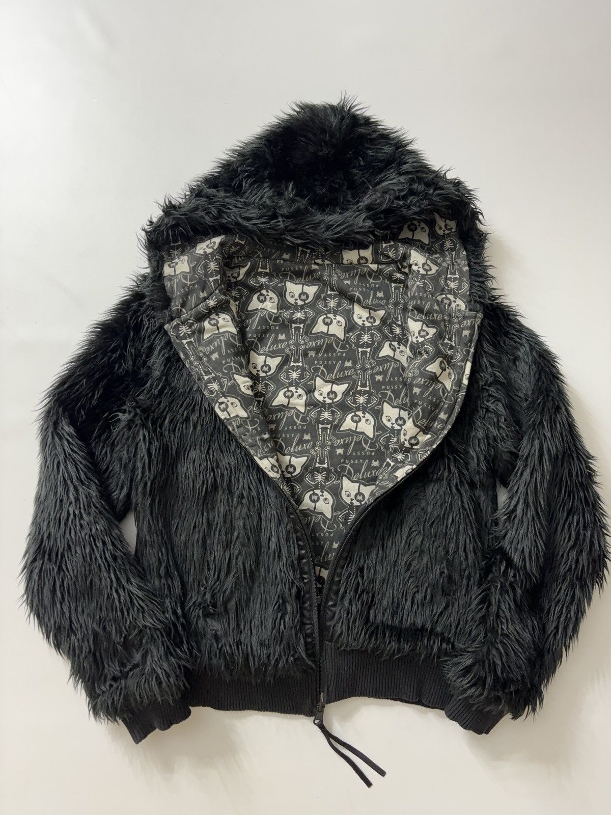 Beauty Beast × If Six Was Nine × Le Grande Bleu (L.G.B.) FAUX FUR WINTER CAT VINTAGE ZIP HOODIE AVANT GARDE JACKET Size M / US 6-8 / IT 42-44 - 4 Thumbnail