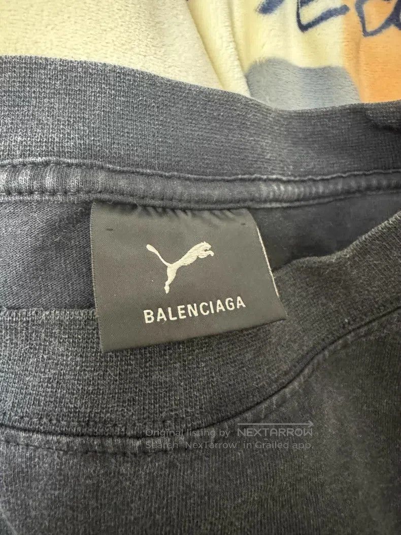 Balenciaga Balenciaga Puma Washed Distressed Short Sleeve Size US M / EU 48-50 / 2 - 2 Thumbnail