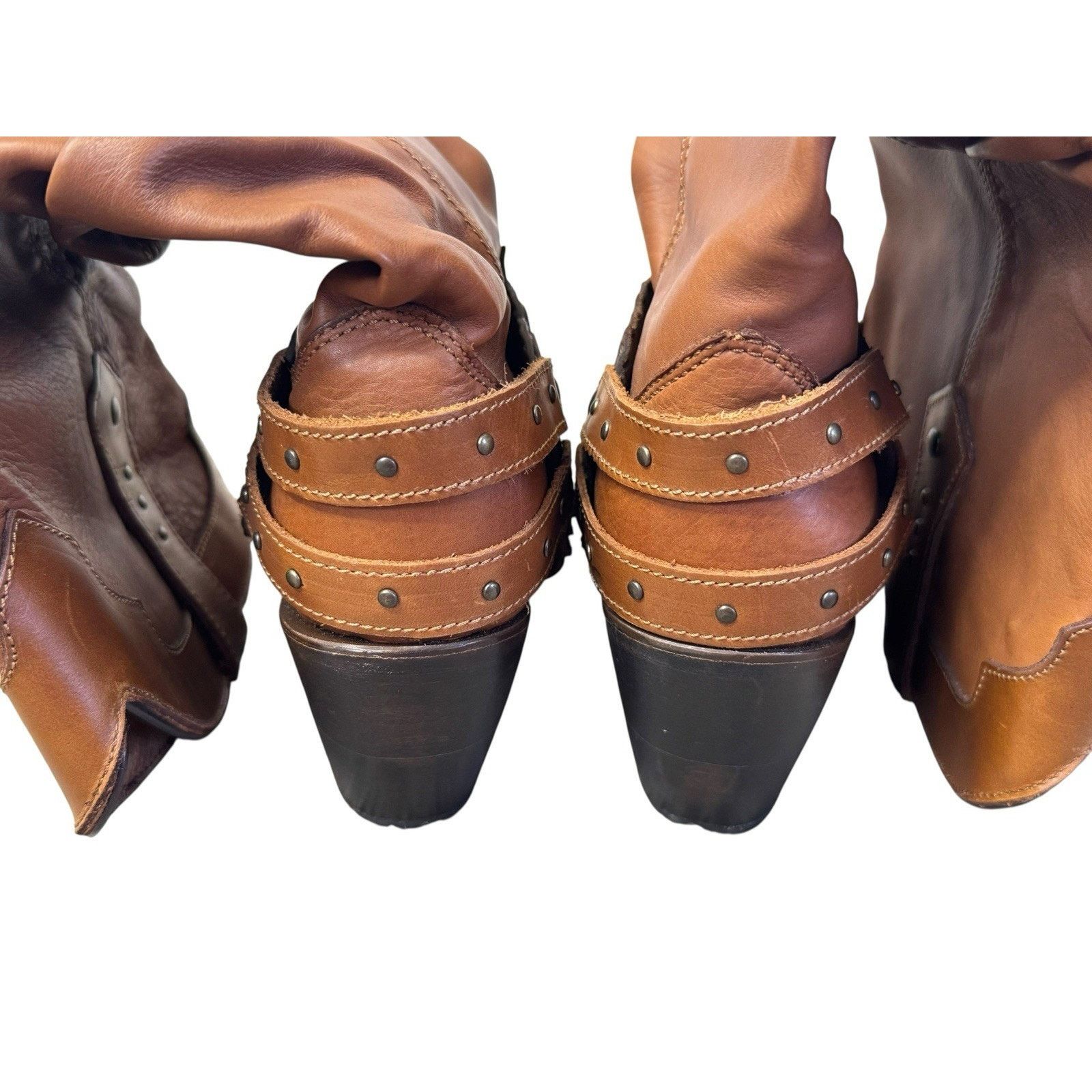 Other CUADRA Cowgirl Mexican Cowhide Boots Honey Stud Harness Sz 7 Size US 7 / IT 37 - 7 Thumbnail