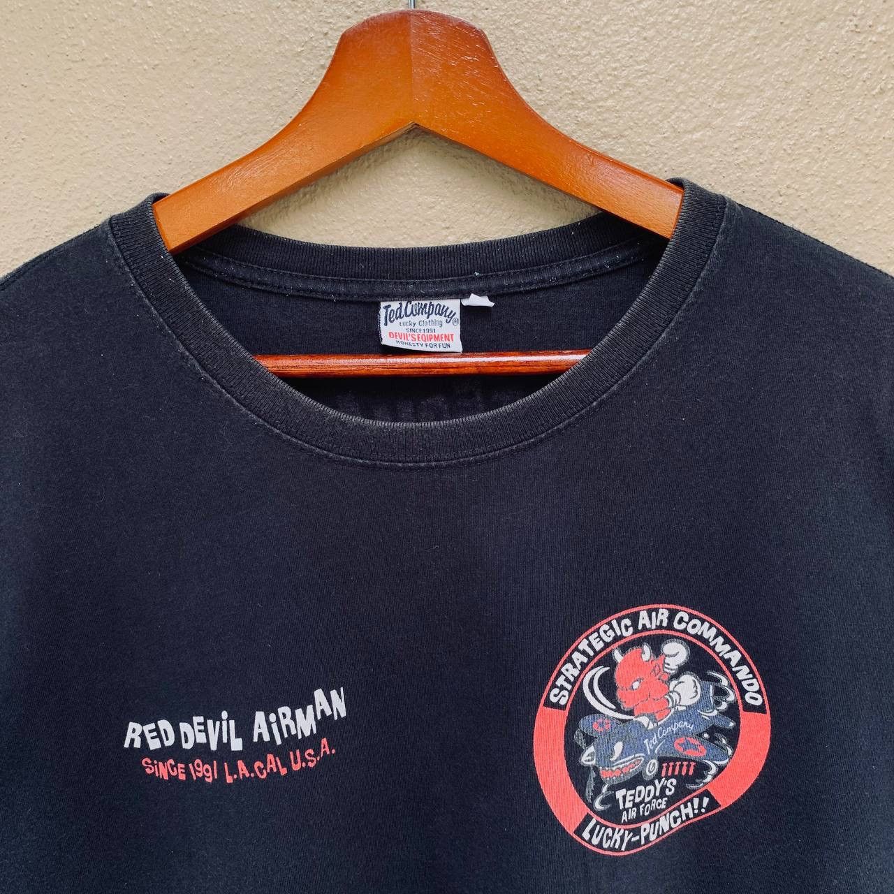 Tedman Rare Sunfaded Vintage Ted Company ‘Red Devil Airman’ Tees Size US XL / EU 56 / 4 - 4 Thumbnail