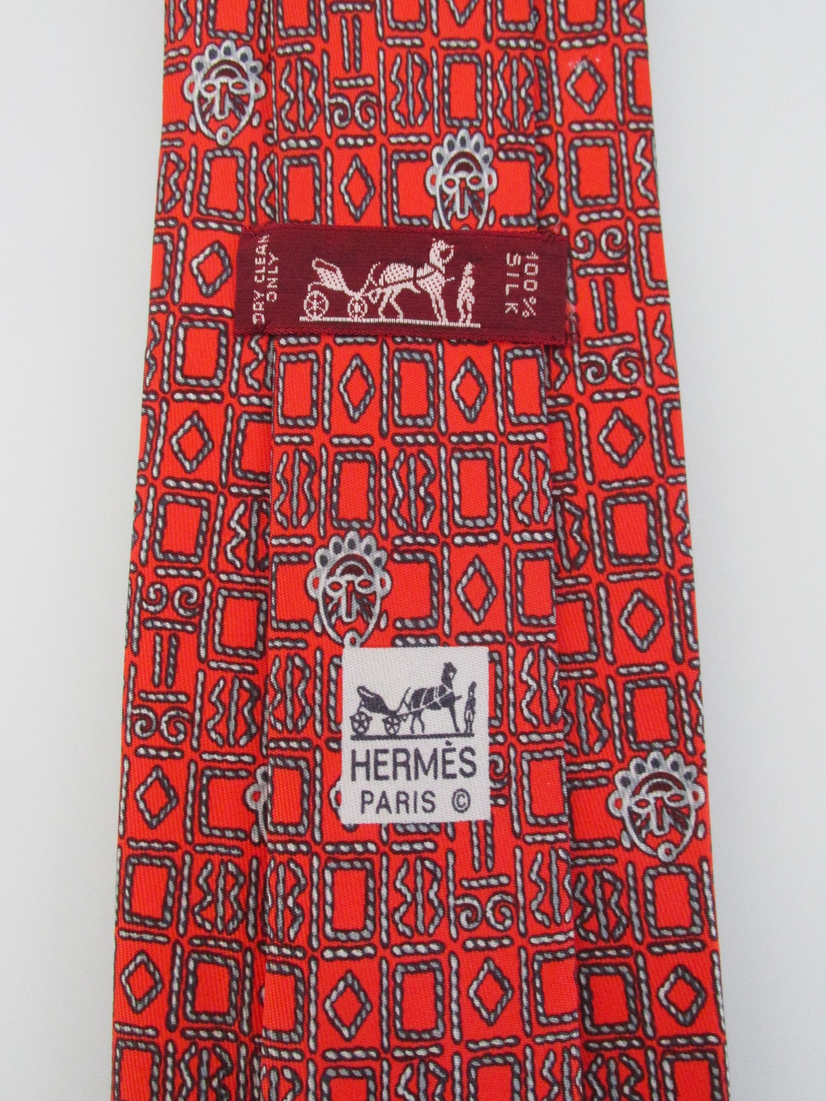 Hermes Hermes Vintage Men's Silk Tie Size ONE SIZE - 4 Thumbnail