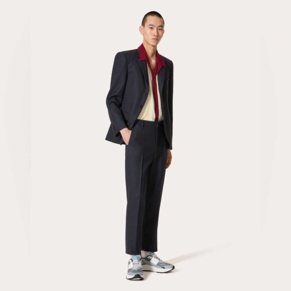 Valentino × Vintage Vintage 90s Valentino Pure Virgin Wool Jacket Black Size US M / EU 48-50 / 2 - 1 Thumbnail