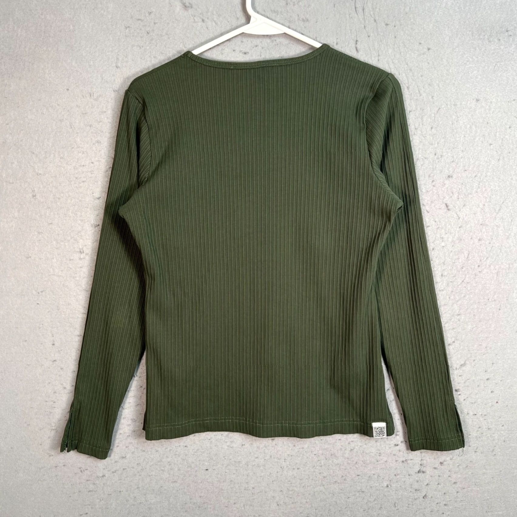 Vintage The Giving Movement Top XL Green Organic Cotton Blend Ribbed Long Sleeve Shirt Womens Casual Modern Comfort Size XL / US 12-14 / IT 48-50 - 2 Thumbnail