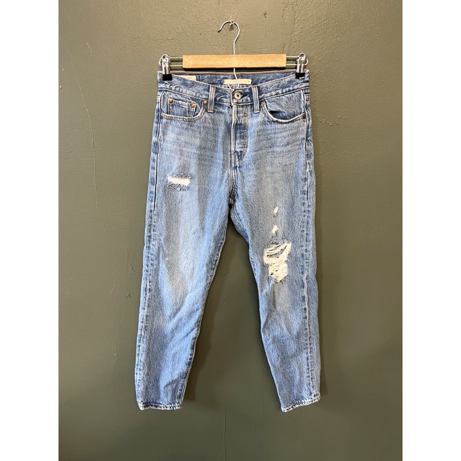 Levi's Levi's Premium Jeans Straight Classic Rise Wedgie Fit 26 Blue Denim 5-Pocket Regular Women Jeans Vintage: No Distressed Size 26" / US 2 / IT 38 - 2 Thumbnail