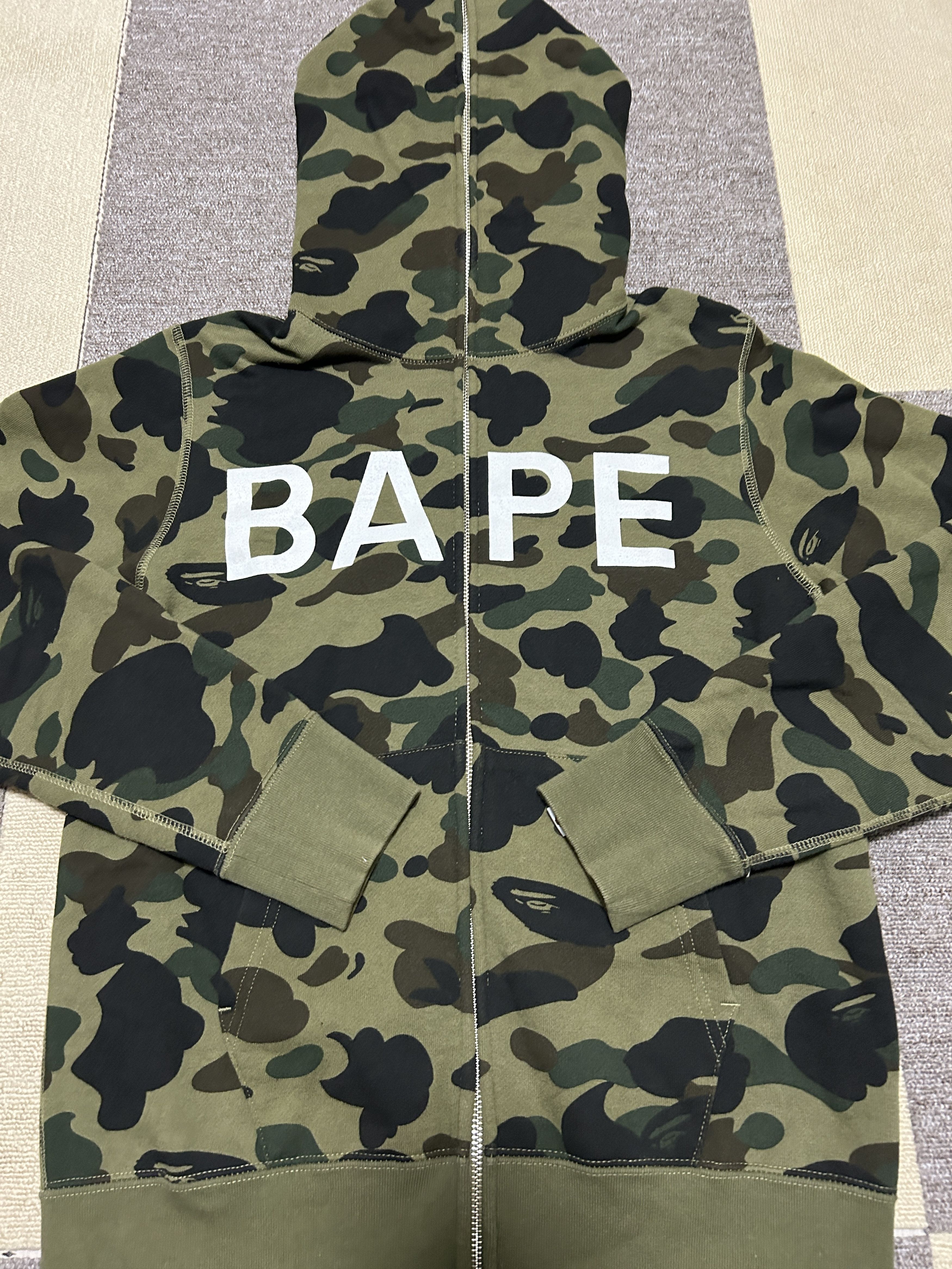 Bape Bape 1st Camo Green Spell Out Full Zip Hoodie Size US S / EU 44-46 / 1 - 11 Thumbnail