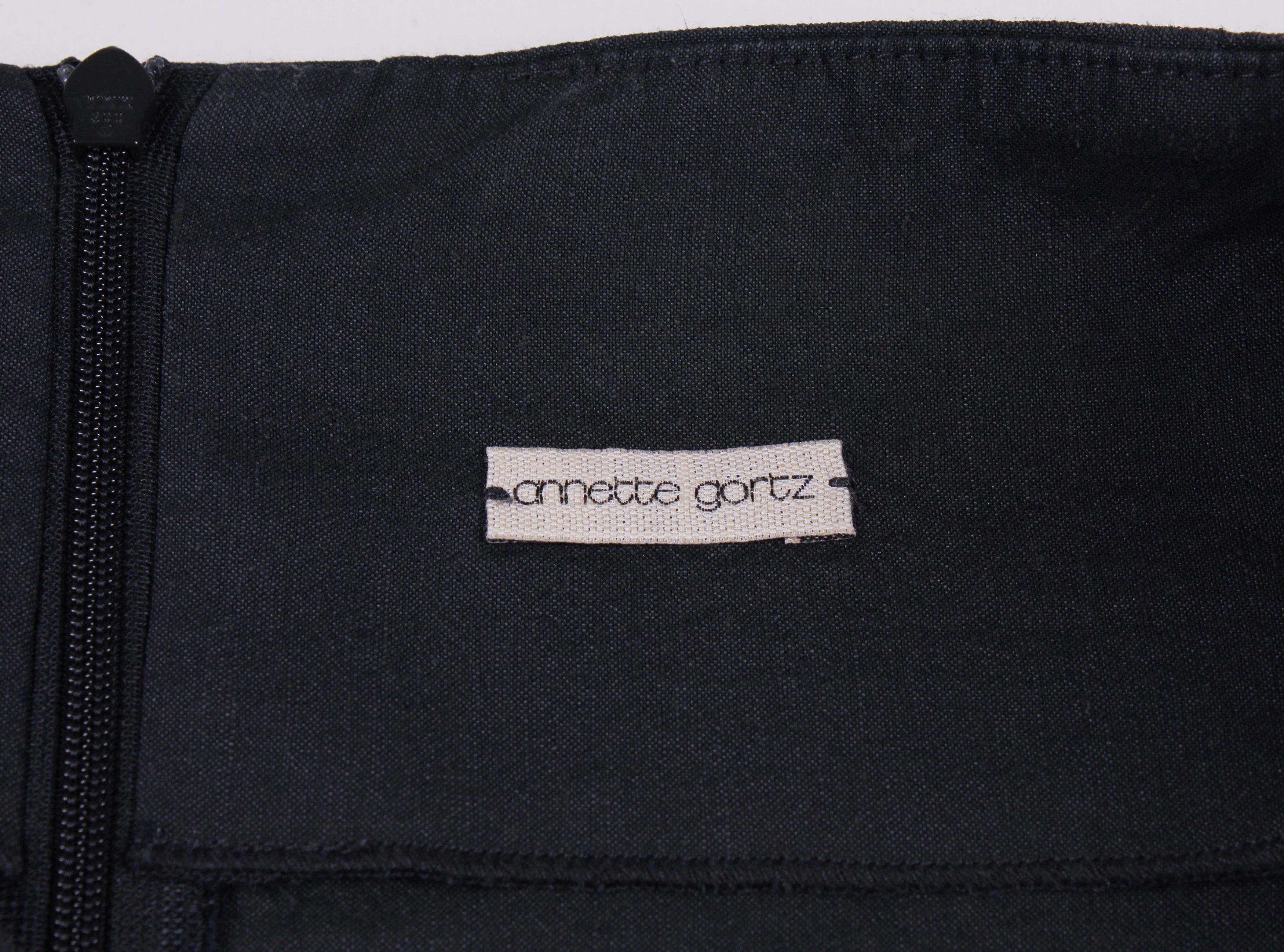 Annette Gortz Annette Gortz Navy Linen Blend Pencil Skirt Size 30" / US 8 / IT 44 - 4 Thumbnail
