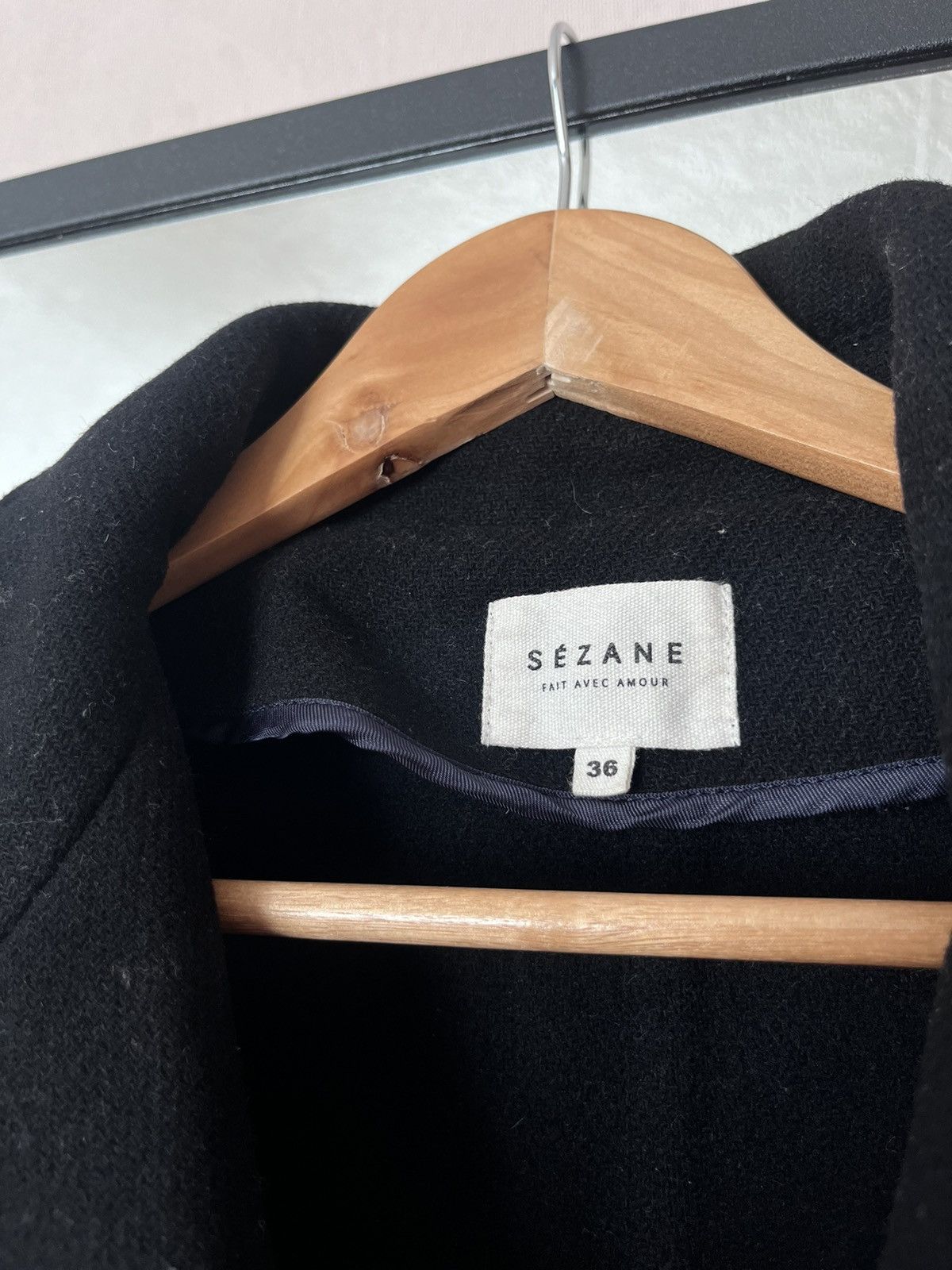 Sezane Sezane Wool Coat Black sz36 US4 Size S / US 4 / IT 40 - 4 Thumbnail