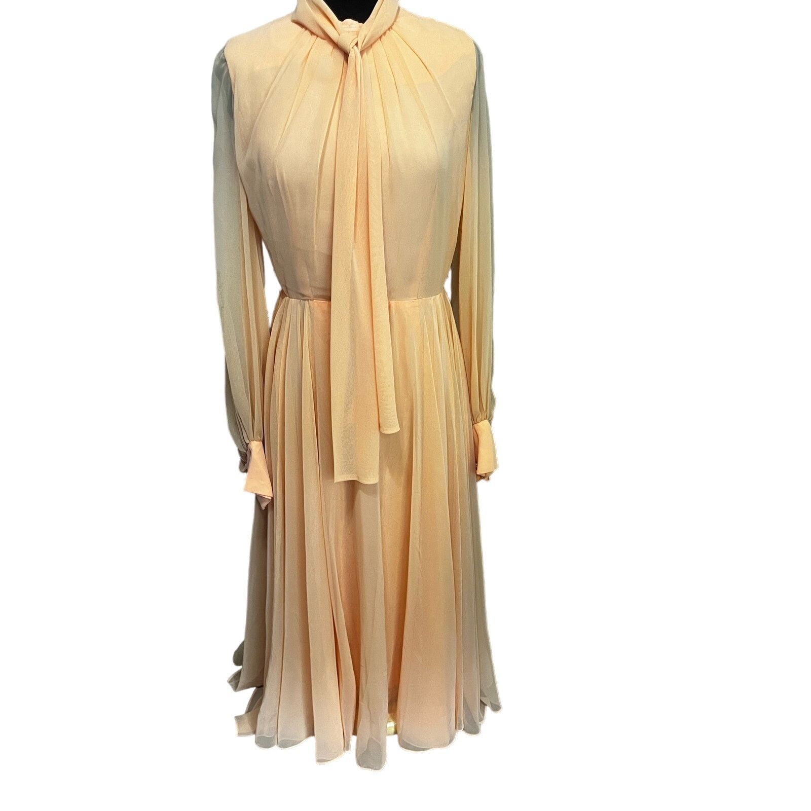 Vintage Vintage 60s Orange Formal Maxi Party Dress Bow Small Medium Size S / US 4 / IT 40 - 2 Thumbnail
