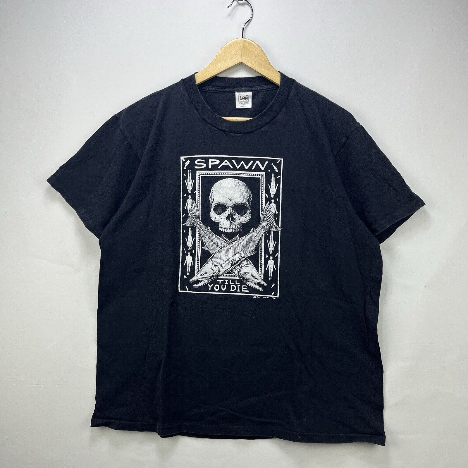 Vintage Vintage 1987 Spawn Till You Die Ray Troll Black SingleStitch Size US L / EU 52-54 / 3 - 1 Thumbnail