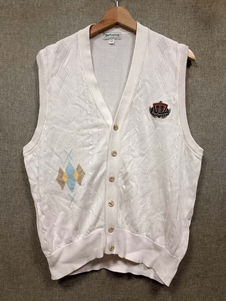 Burberry × Burberry Prorsum × Vintage Vintage Burberry Knitted Vest Logo Embroidery Size US L / EU 52-54 / 3 - 1 Thumbnail