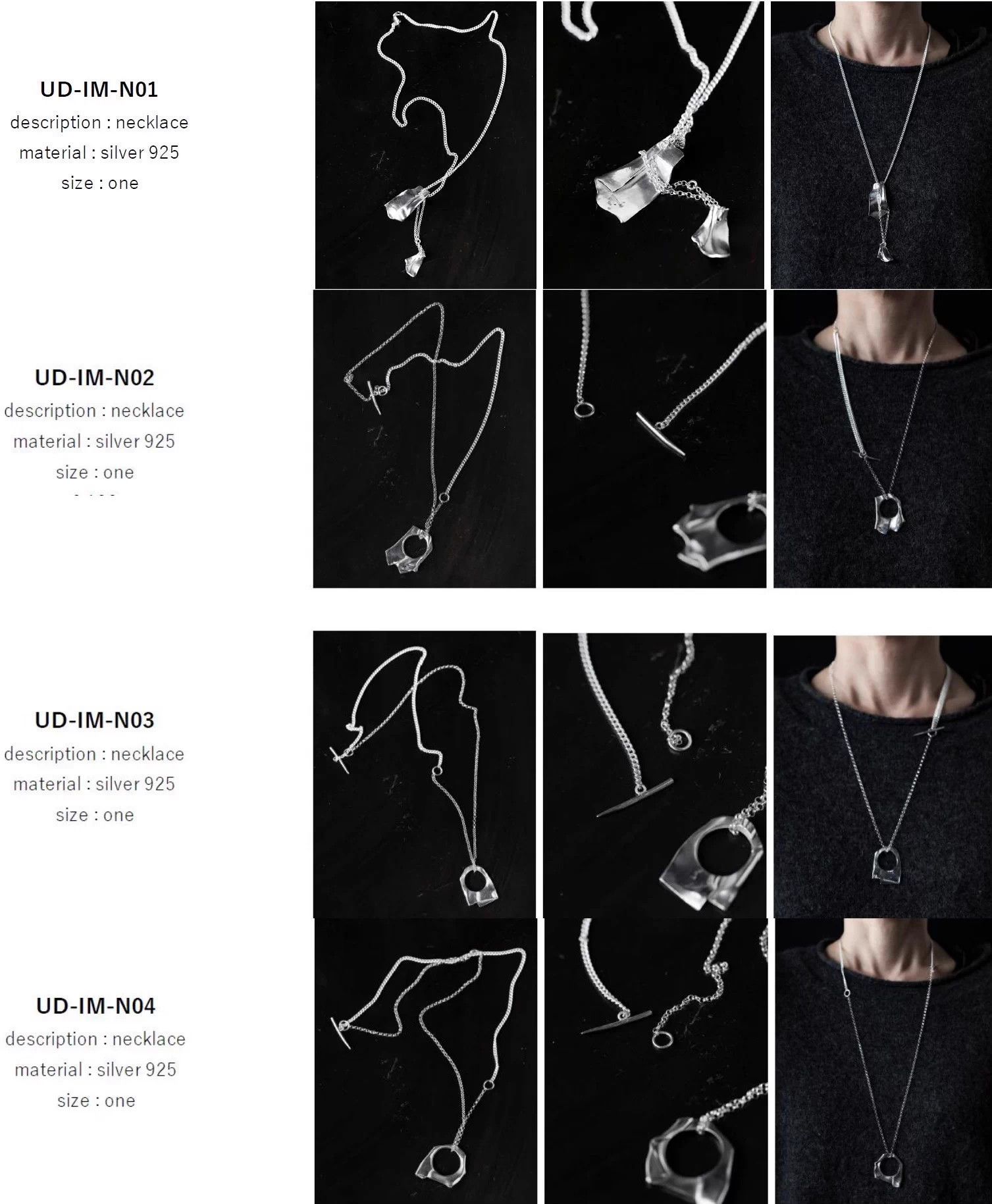 DETAJ Detaj Pleated Mirror-Polished Silver Necklace 4pcs 72cm Size ONE SIZE - 2 Thumbnail
