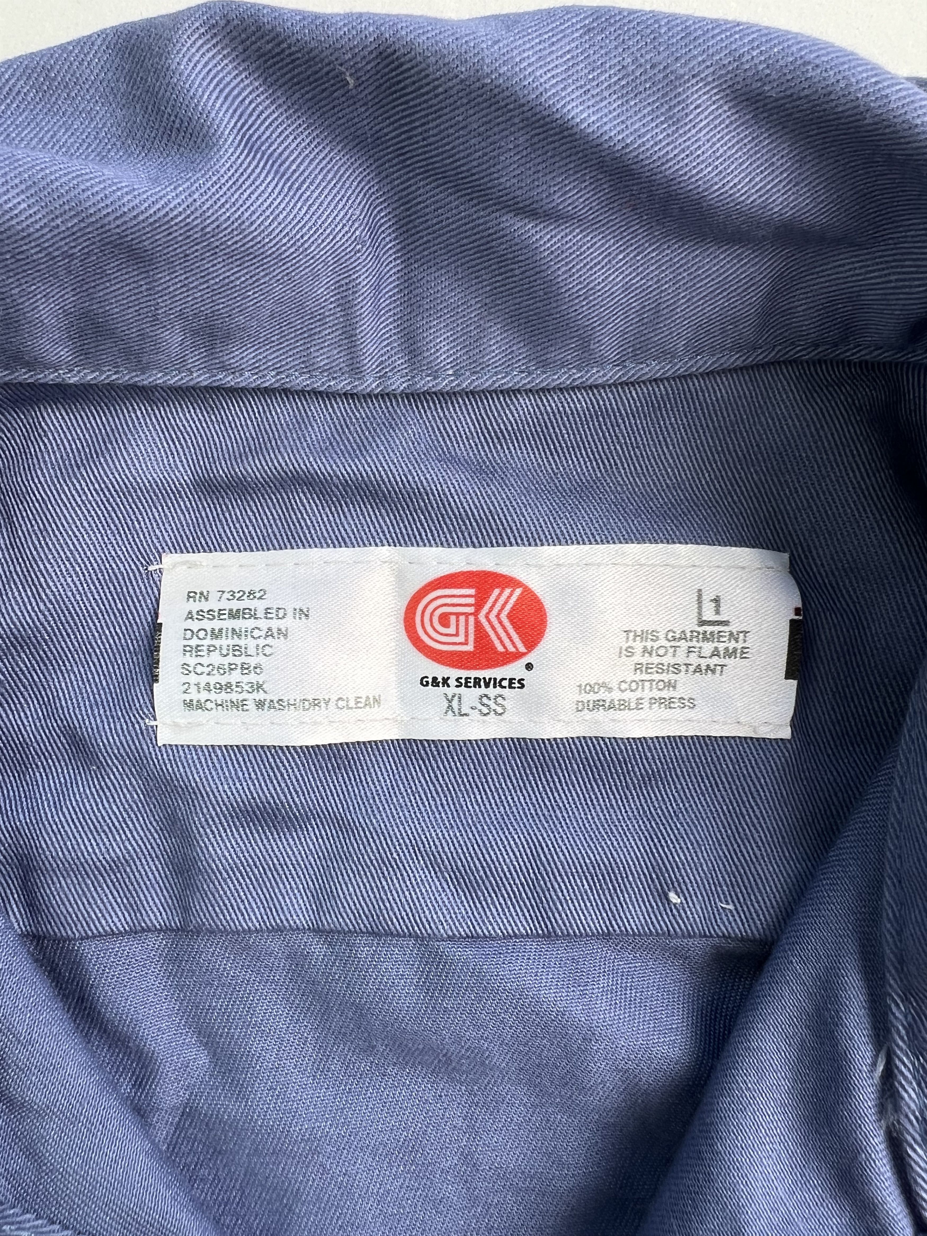 Vintage Vintage G&K Services Work Shirt Blue Xl Size US XL / EU 56 / 4 - 4 Thumbnail