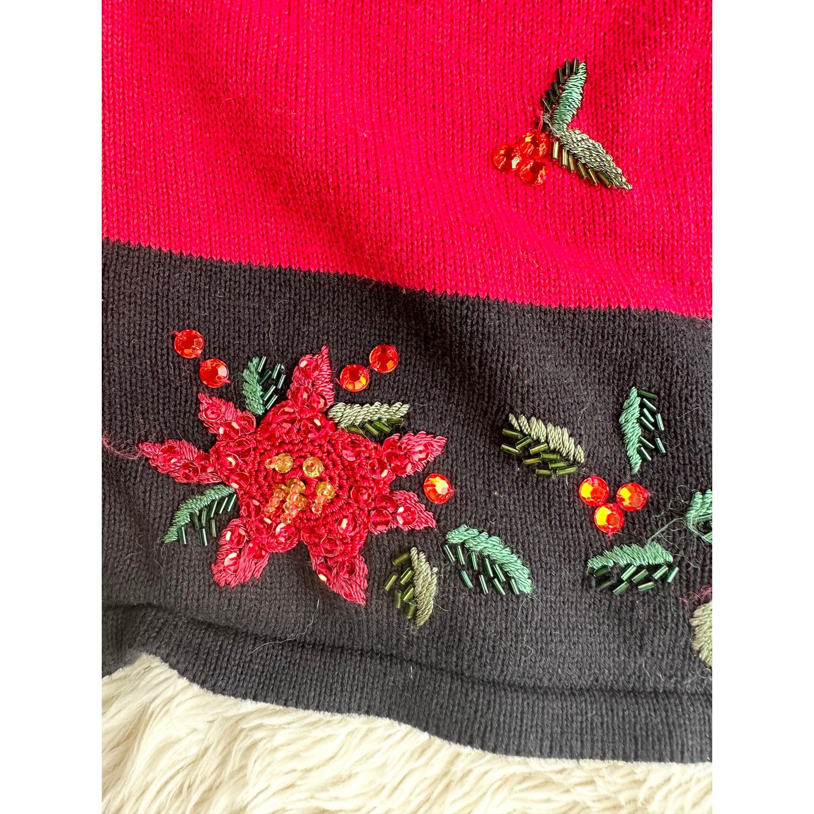 Serengeti Y2K Red Poinsettia Zip Holiday Christmas Cardigan XL Size XL / US 12-14 / IT 48-50 - 5 Thumbnail