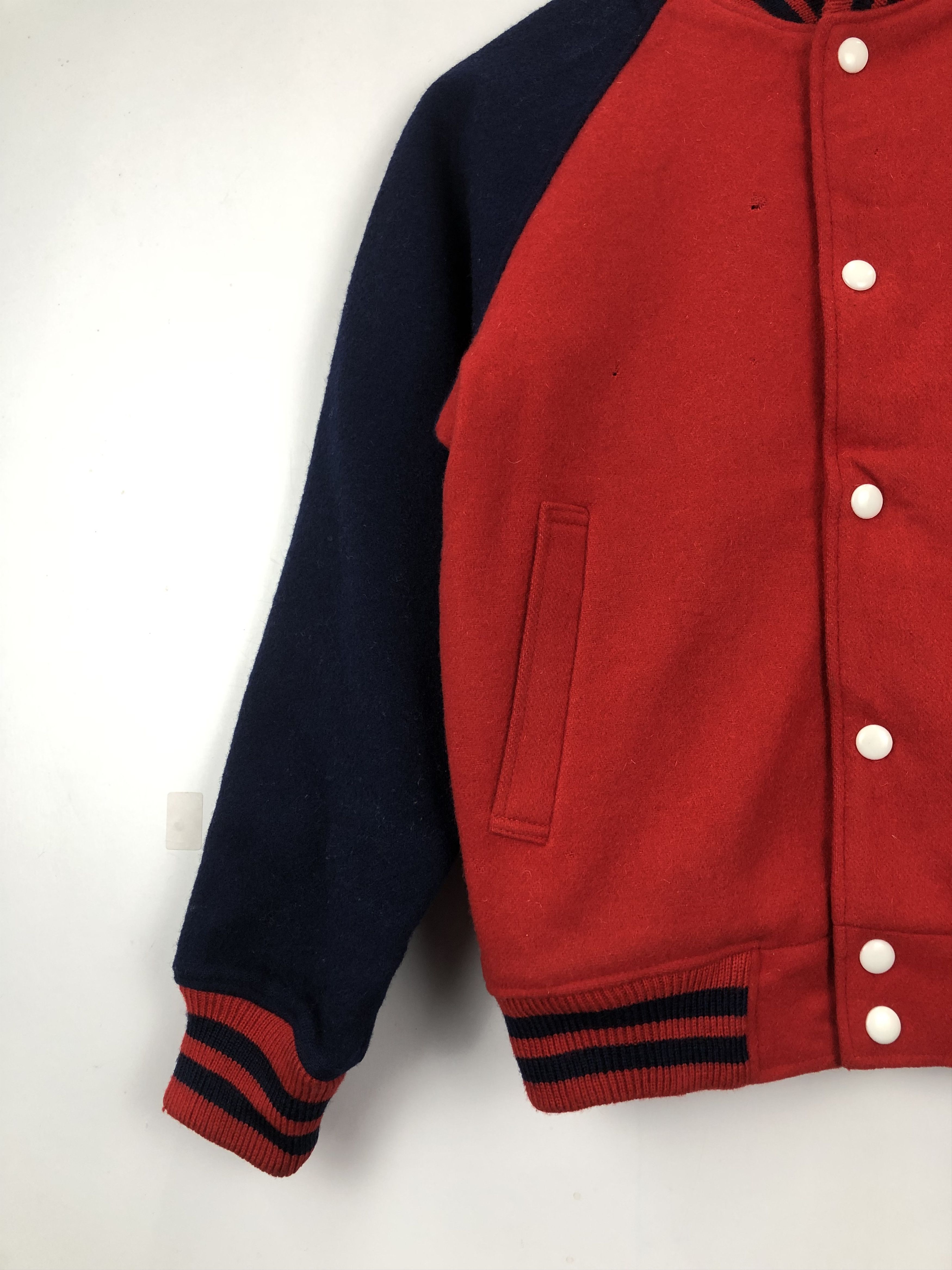 Vintage Vintage 90s Van Boys Wool Varsity Jacket Red Colour V0390 Size US M / EU 48-50 / 2 - 5 Thumbnail