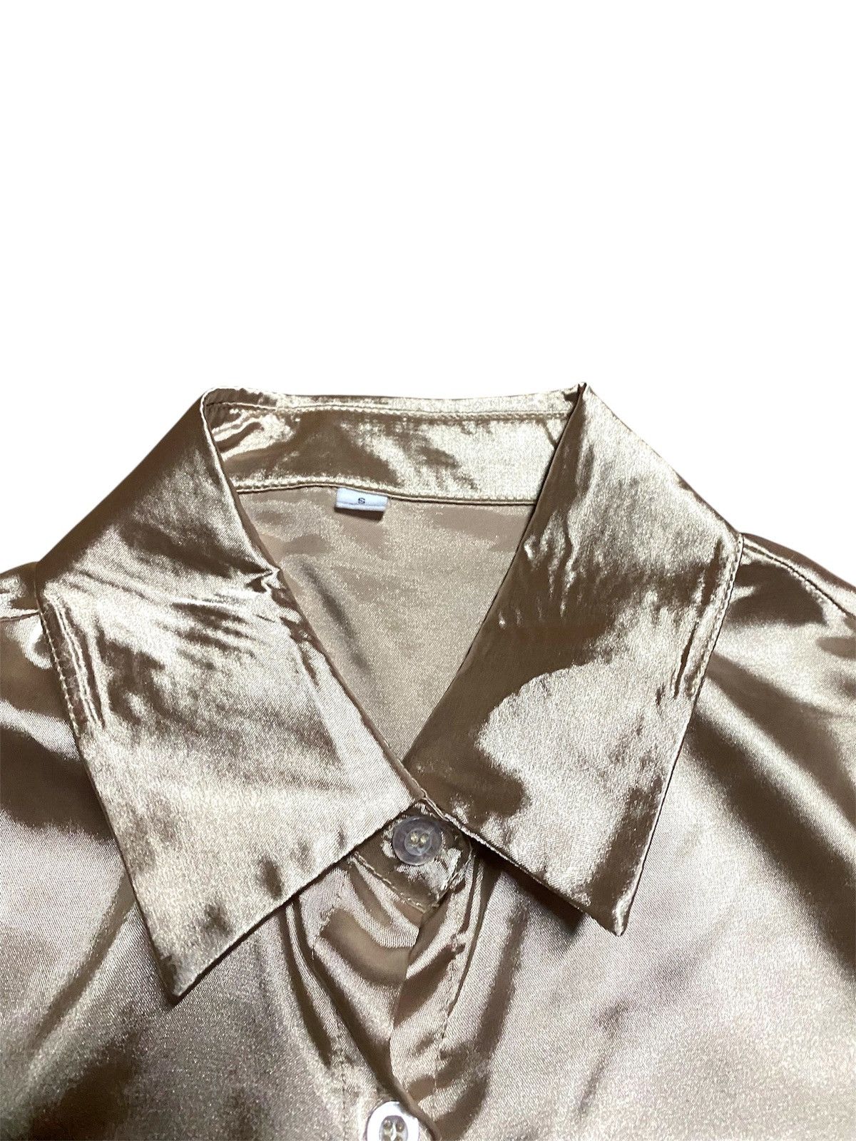 Designer Blouse Cream Satin Size S / US 4 / IT 40 - 2 Thumbnail