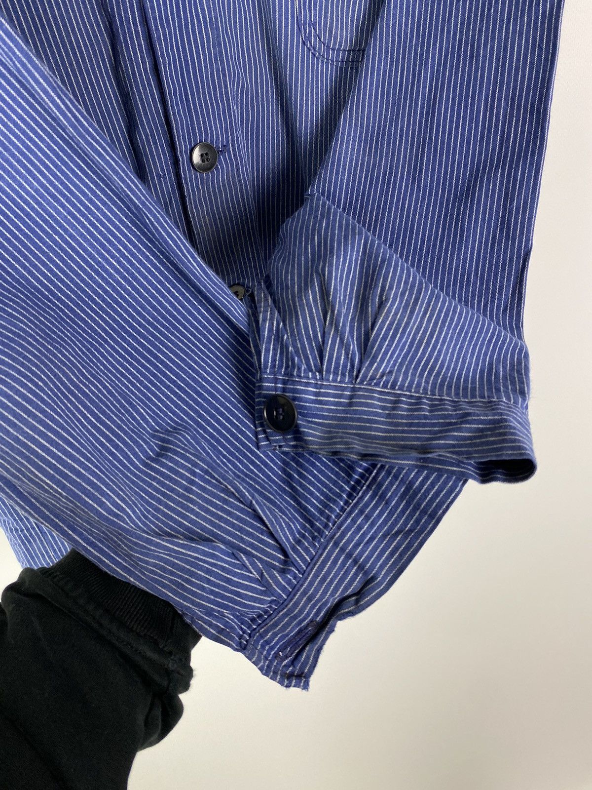 Vintage 90s Vintage Kempel Hickory Stripe Chore Work Over Shirt Size US S / EU 44-46 / 1 - 11 Thumbnail