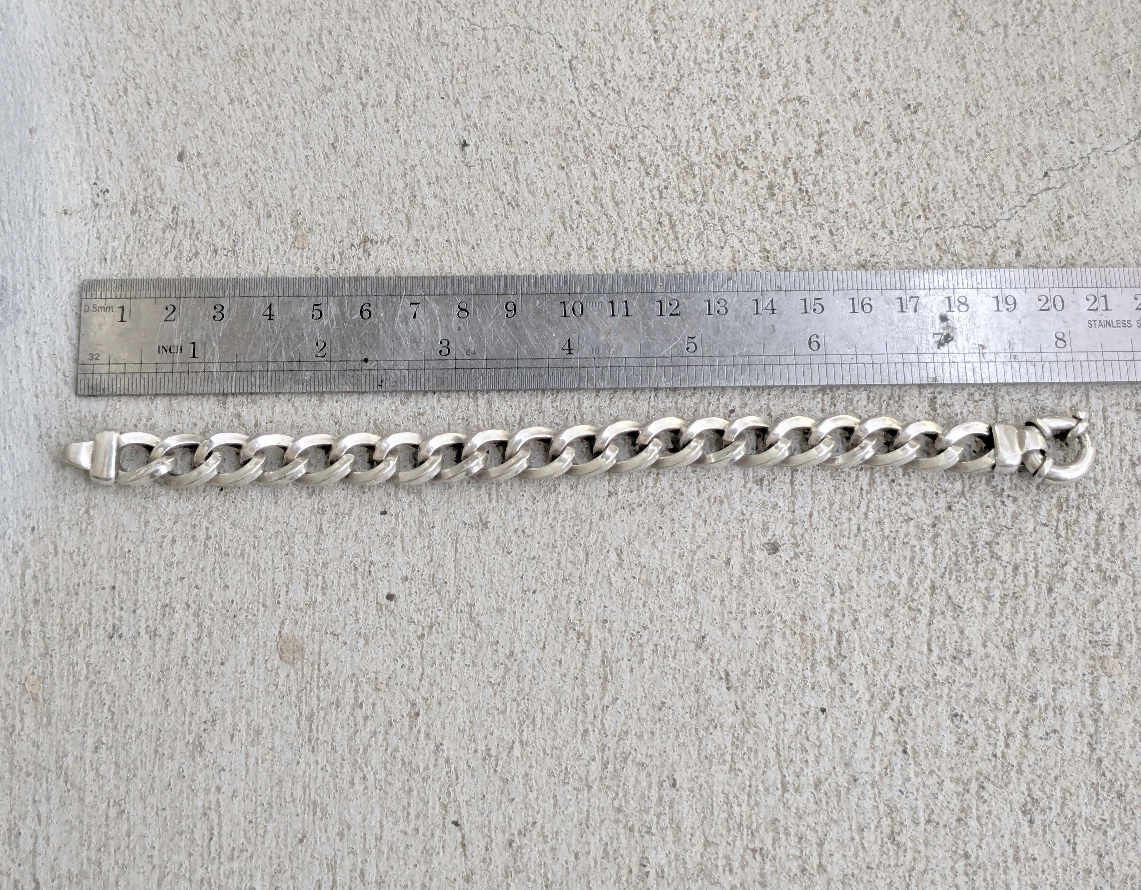 Vintage Vintage Sterling Silver Bracelet Curb Hollow Puffy 8" Italy Size ONE SIZE - 12 Thumbnail