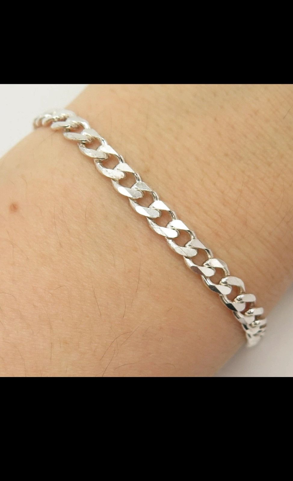 Sterling Silver Sterling Silver 8 3/4” Italian Cuban Link Bracelet Size ONE SIZE - 2 Thumbnail