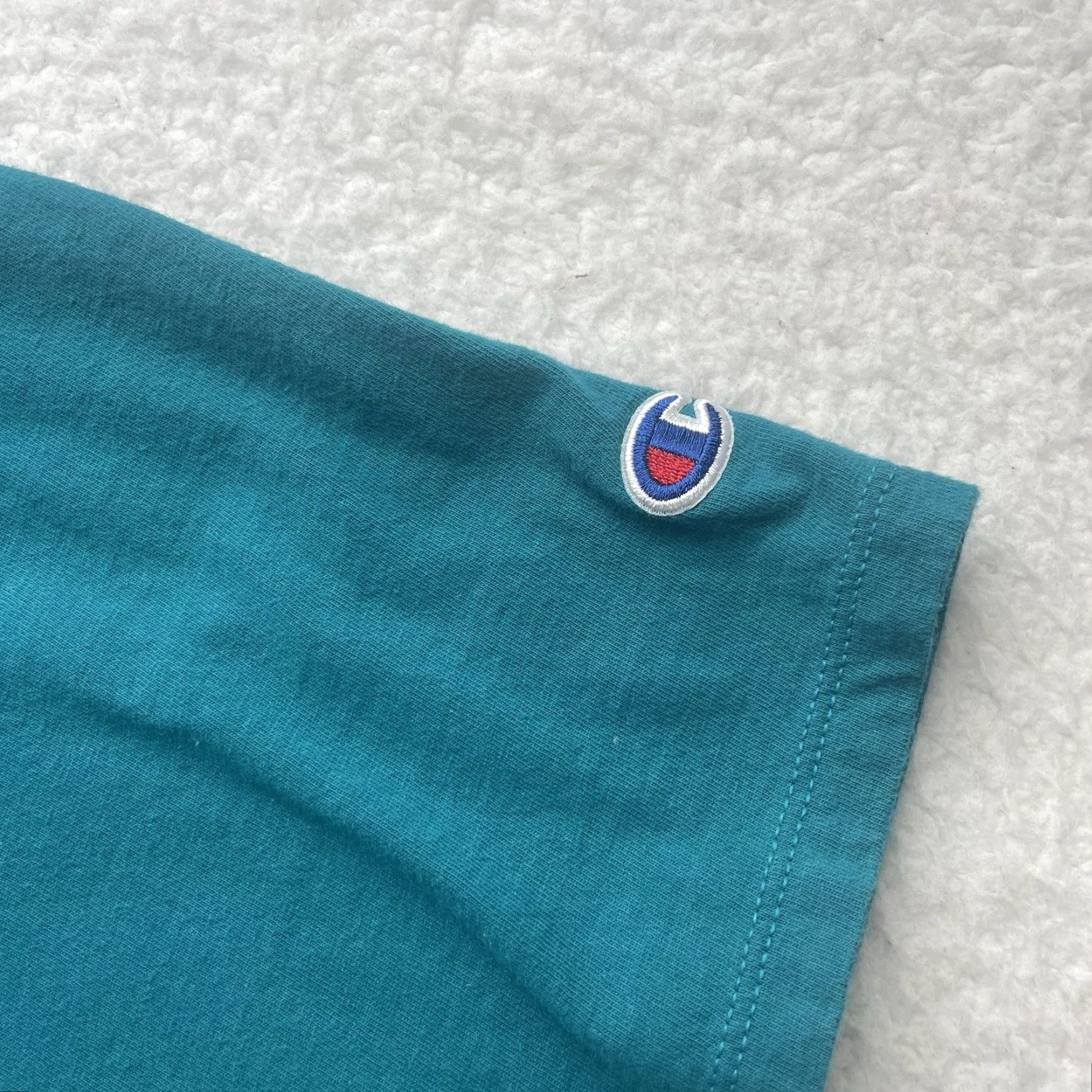 Champion Champion T-Shirt Mens 2XL Teal Graphic Print Smiley Face Pennant Logo Size US XXL / EU 58 / 5 - 4 Thumbnail