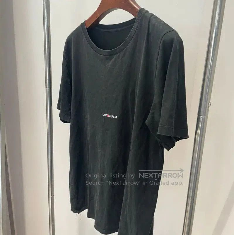 Yves Saint Laurent Saint Laurent Black Cotton Short Sleeve T-Shirt . Size M / US 6-8 / IT 42-44 - 3 Thumbnail