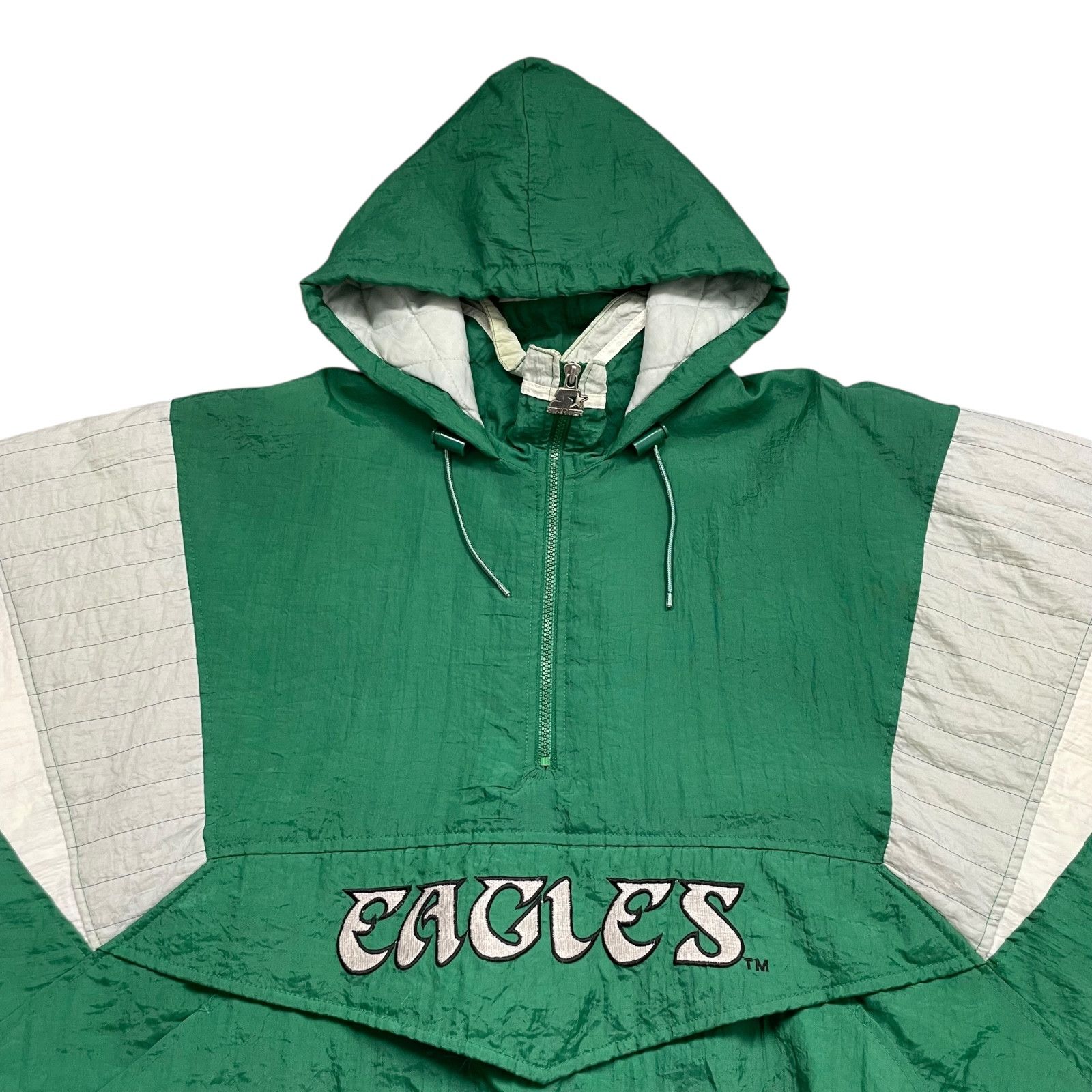 NFL VTG 90s PHILADELPHIA EAGLES STARTER HOODED PULLOVER PUFFER Size US XL / EU 56 / 4 - 4 Thumbnail