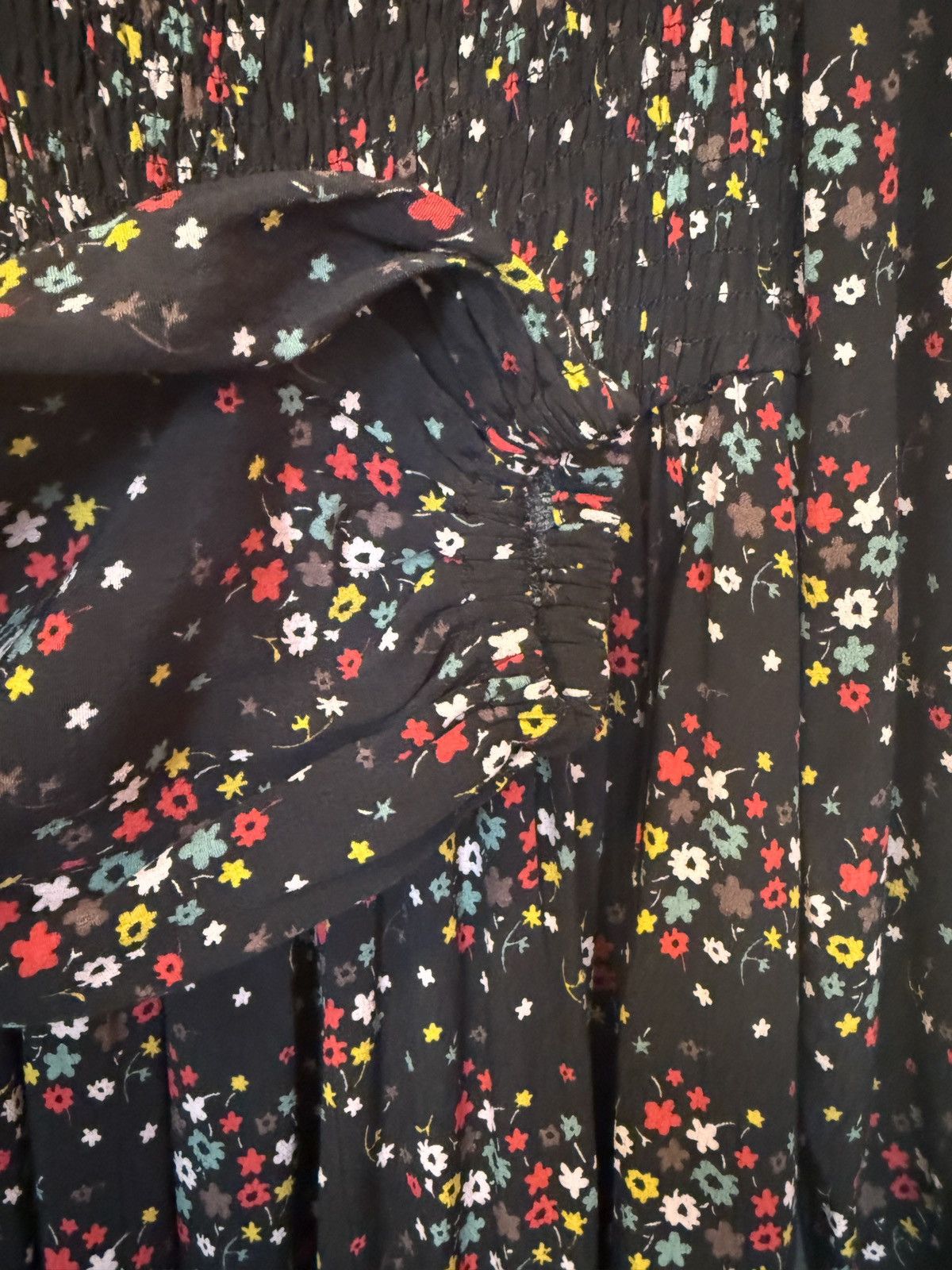Boden Boden Square Neck Smocked Bodice Black Floral Maxi Dress Size S / US 4 / IT 40 - 3 Thumbnail