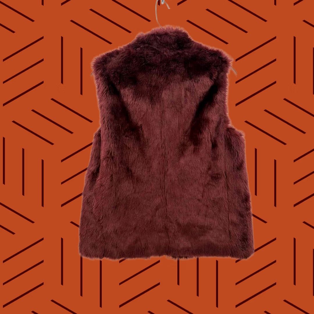 Vintage J Crew Vest Red XS Faux Fur Pre-Owned Size XS / US 0-2 / IT 36-38 - 1 Thumbnail