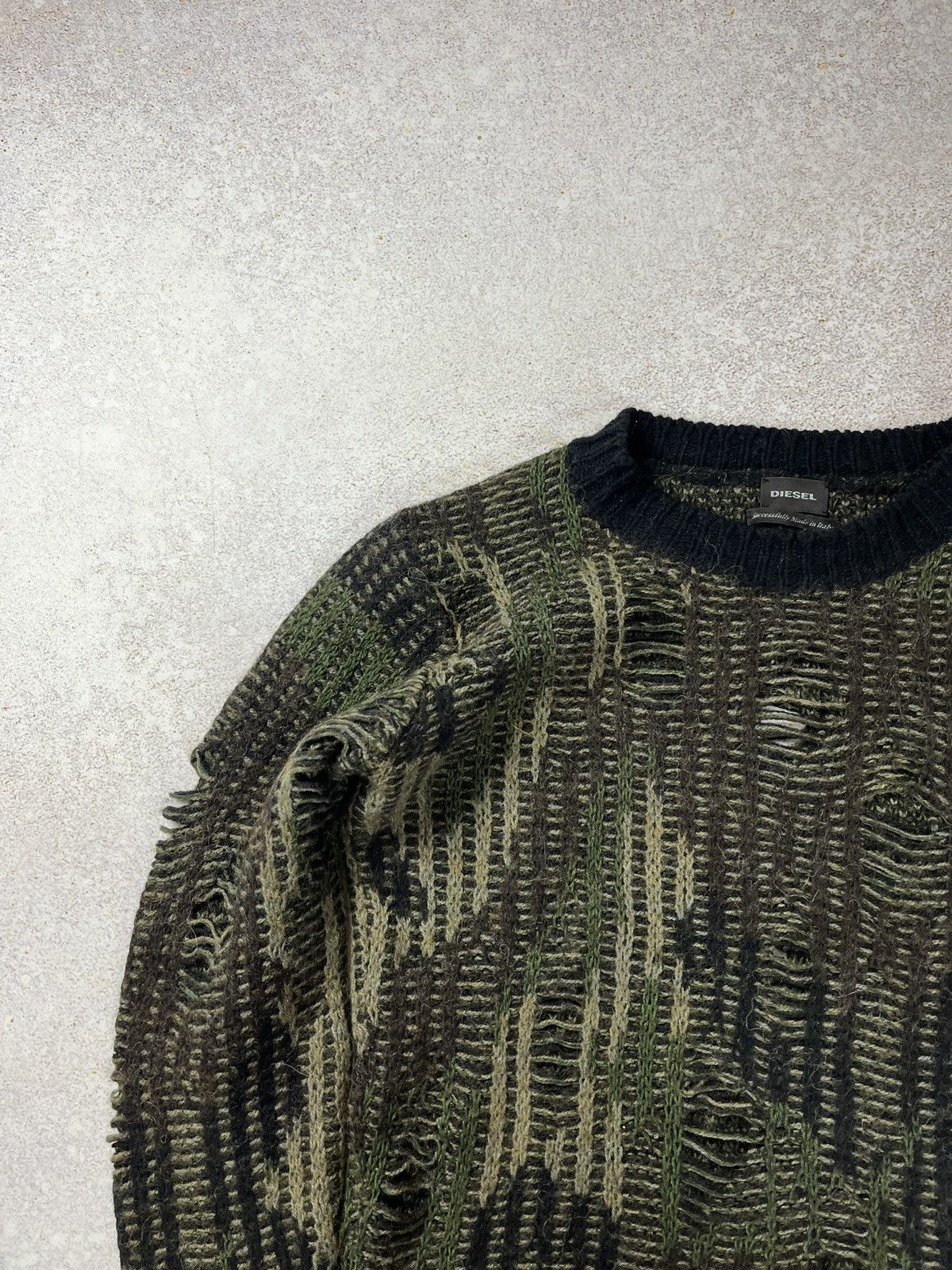 Diesel Diesel Distressed Camo Mutant Sweater Size US M / EU 48-50 / 2 - 3 Thumbnail