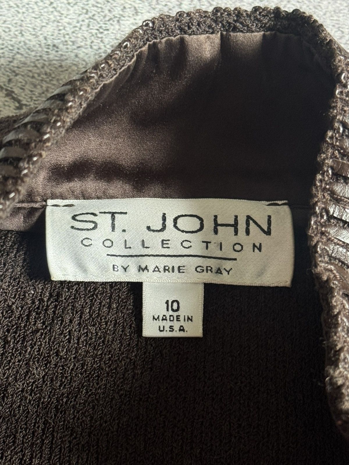 St. John ST.JOHN by Marie Gray 10USA zip brown blazer wool jacket Size L / US 10 / IT 46 - 4 Thumbnail