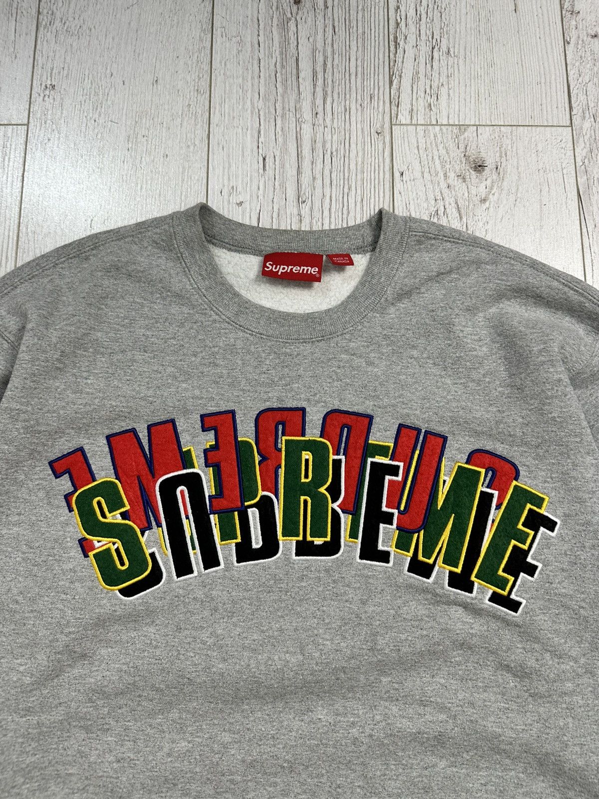 Supreme Supreme Stacked Crewneck Heather Grey Size US M / EU 48-50 / 2 - 4 Thumbnail