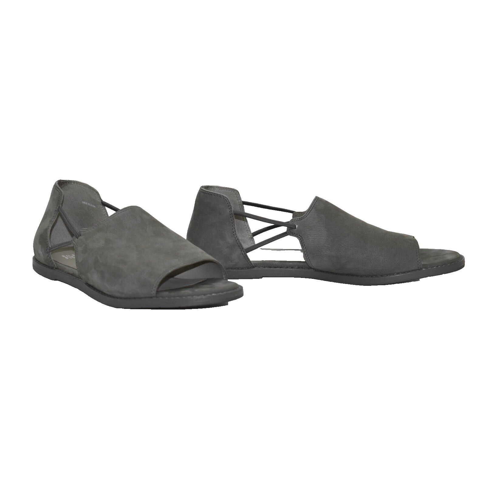 Eileen Fisher EILEEN FISHER Grey Nubuck Elastic Stripes Flat Sandals Sz 8 Size US 8 / IT 38 - 2 Thumbnail