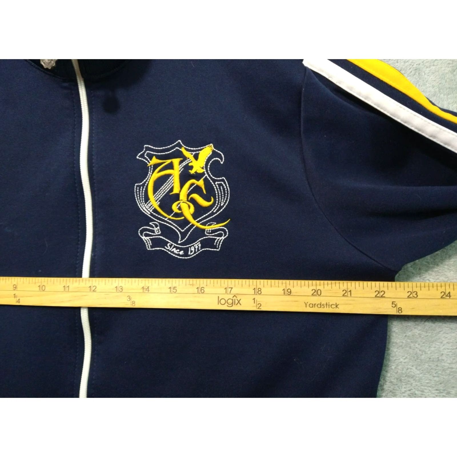 American Eagle Outfitters VINTAGE American Eagle Outfitters Jacket Womens M Blue Varsity Zip 90s College Retro Long Sleeve Solid Embroidered Logo Mid-Length Size M / US 6-8 / IT 42-44 - 5 Thumbnail