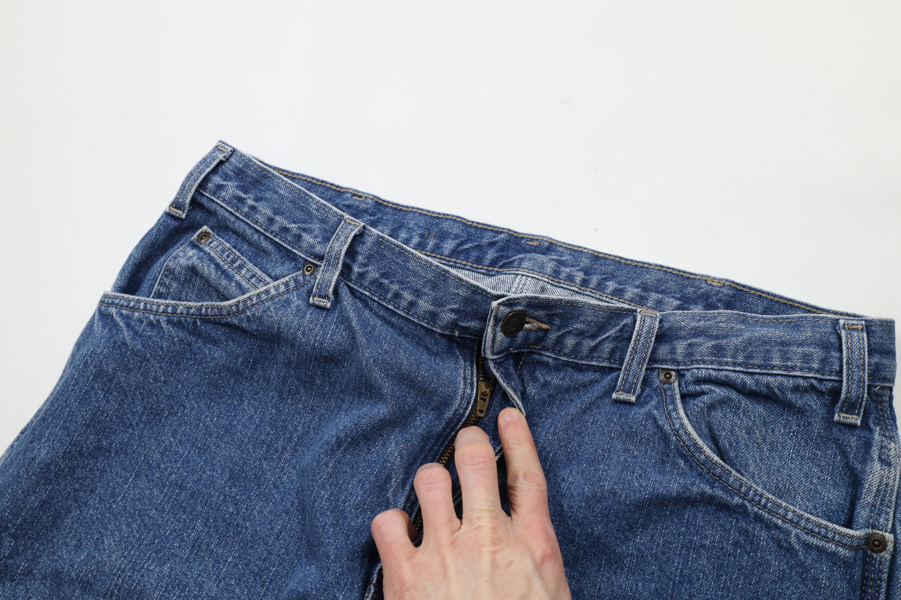 Dickies × Vintage Vintage Dickies Spell Out Wide Leg Dungaree Denim Jeans Size US 36 / EU 52 - 6 Thumbnail