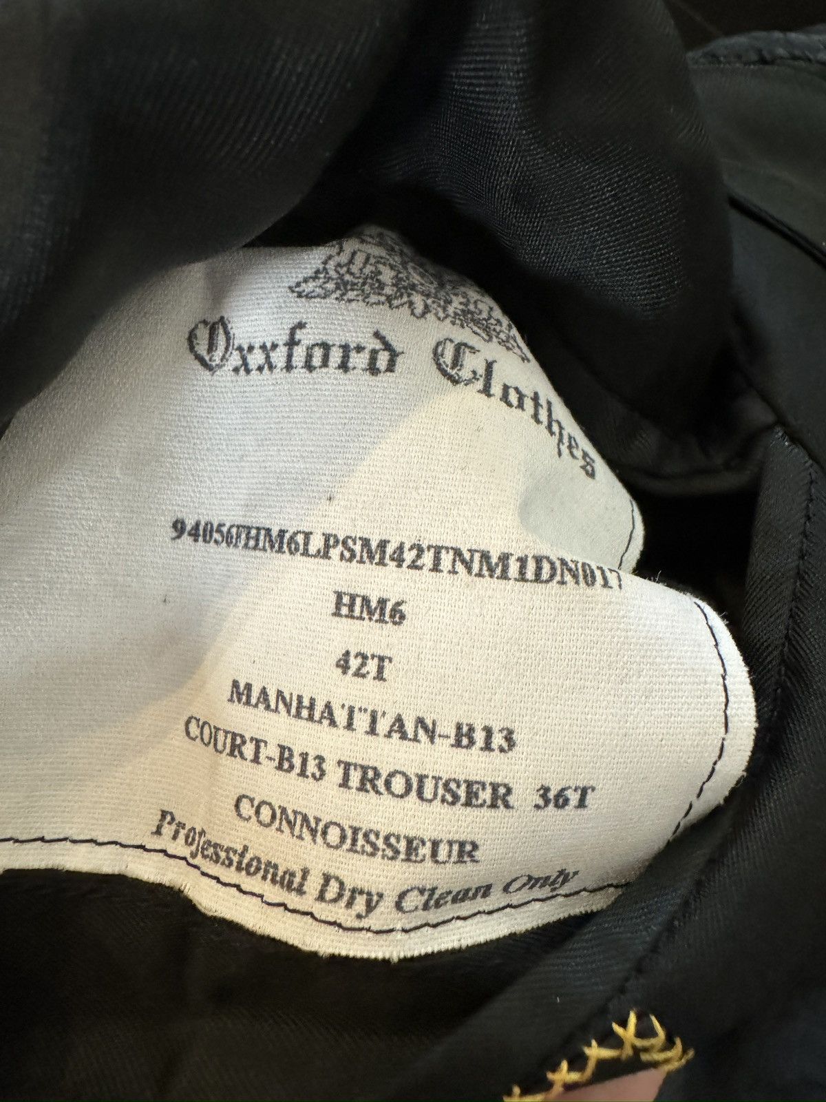 Oxxford Clothes OXXFORD CLOTHES Black Pinstripe Wool Suit Size 42T $4295 Size 42L - 15 Thumbnail