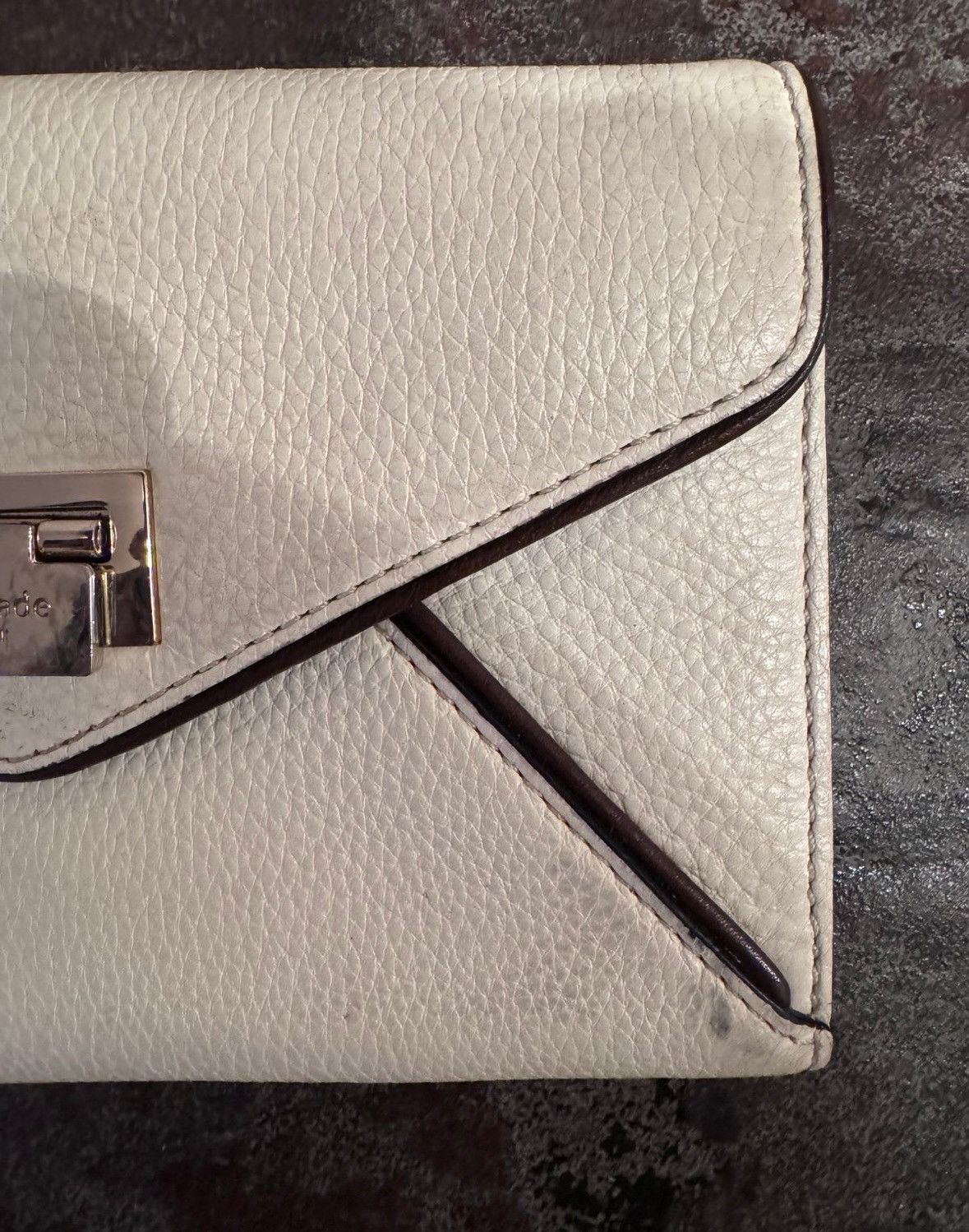 Kate Spade Kate Spade Beige and Brown Envelope Clutch Purse Size ONE SIZE - 8 Thumbnail