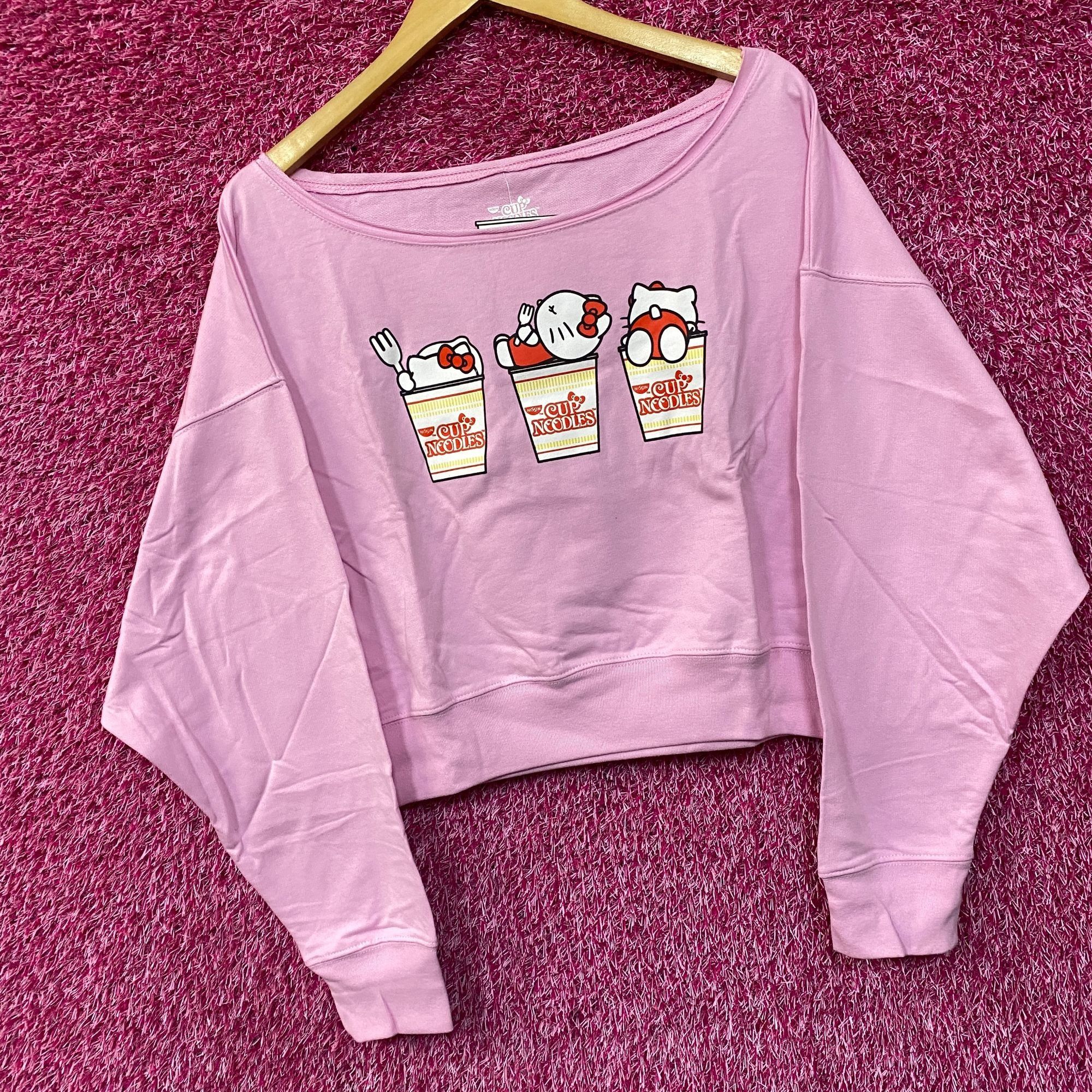 Other Sanrio Hello Kitty x Nissin Cup Noodles Pink Cropped Sweatsh Size L / US 10 / IT 46 - 3 Thumbnail