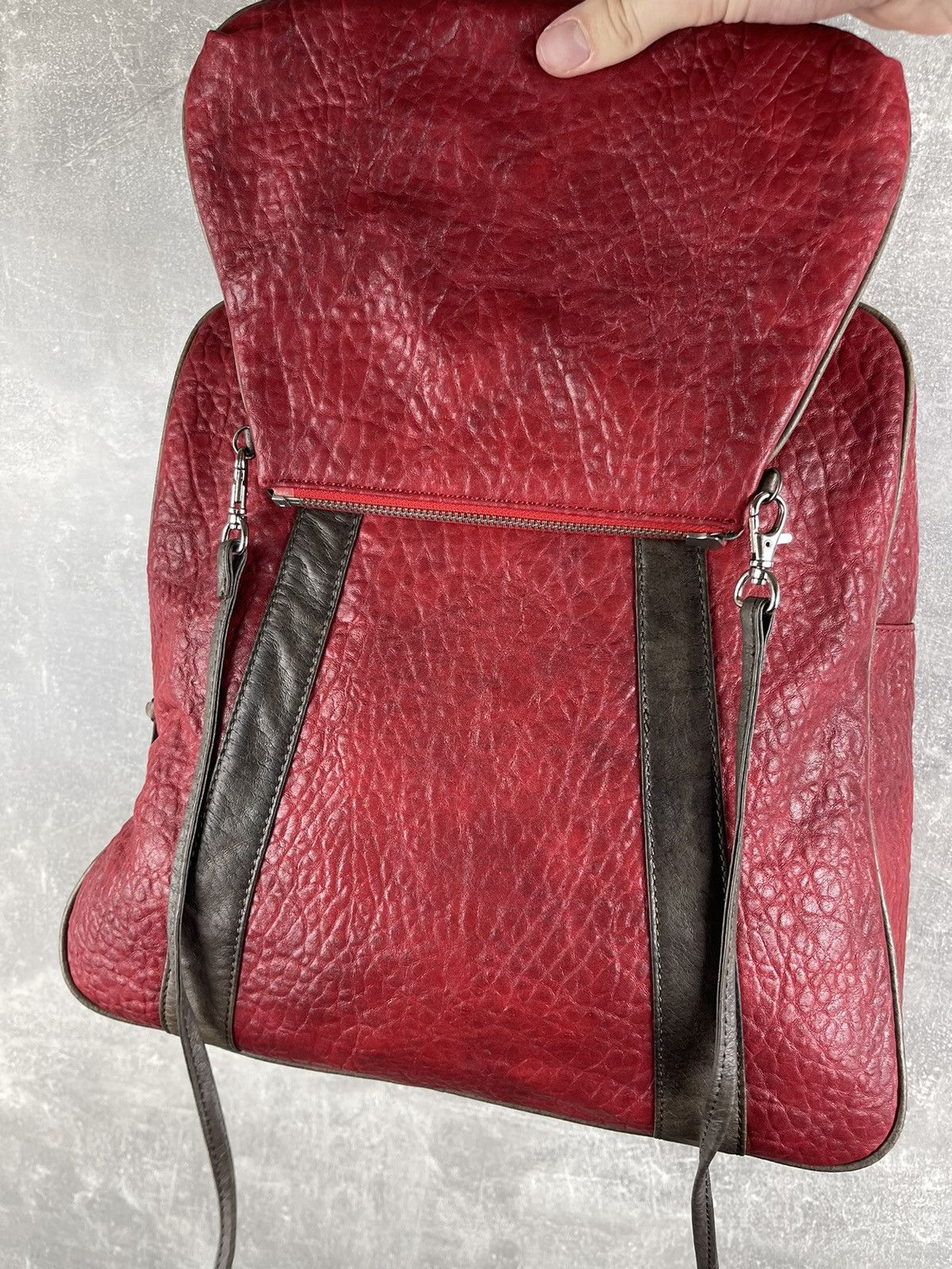 Miss Sixty Miss Sixty Textured Red Leather Handbag Transformer Bag Size ONE SIZE - 5 Thumbnail