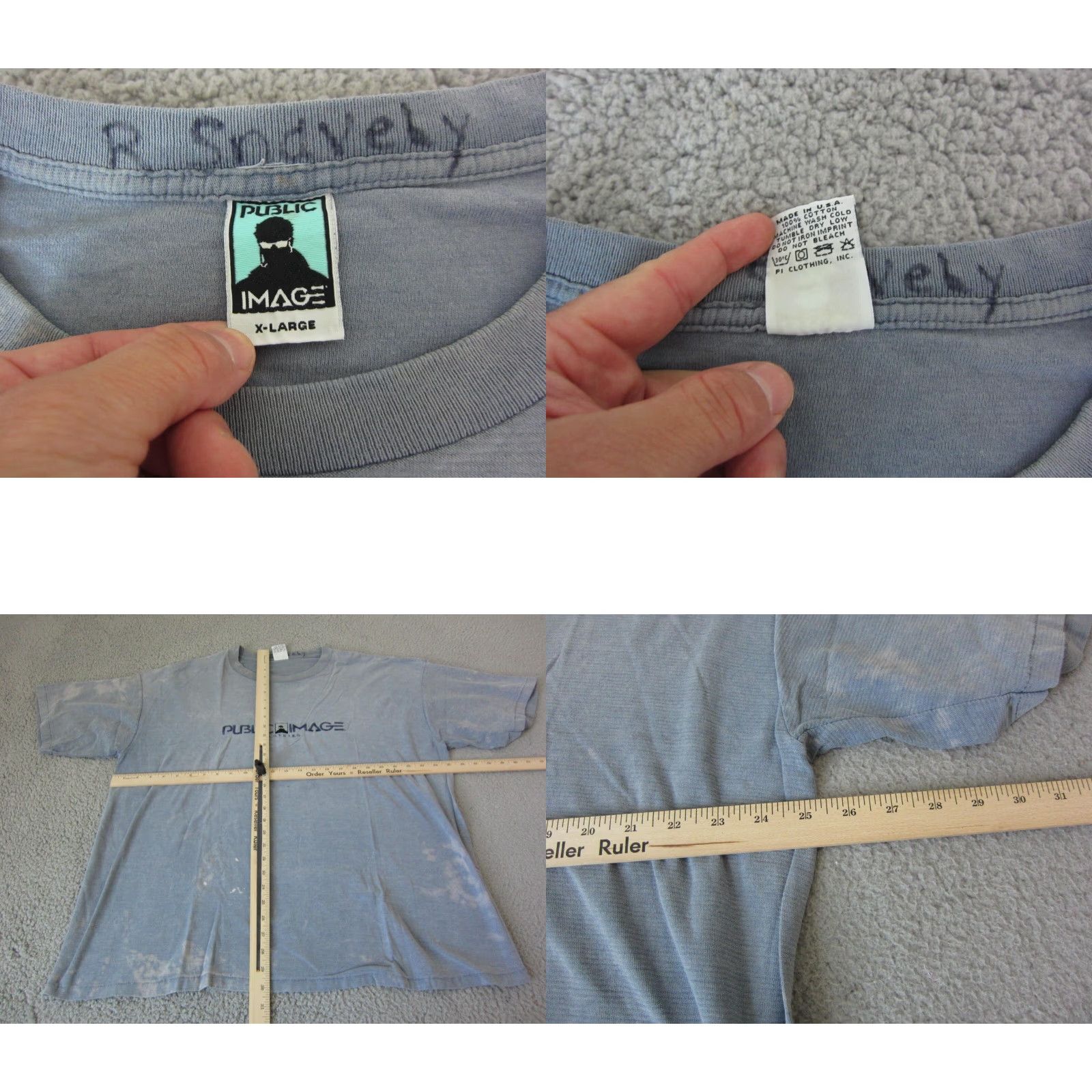 Vintage VINTAGE Public Image Shirt Mens XL Blue USA 80s Surf Skate Cat 70s 80s 90s T-Shirt Crew Neck Short Sleeve Cotton JerseyUS Size US XL / EU 56 / 4 - 8 Thumbnail