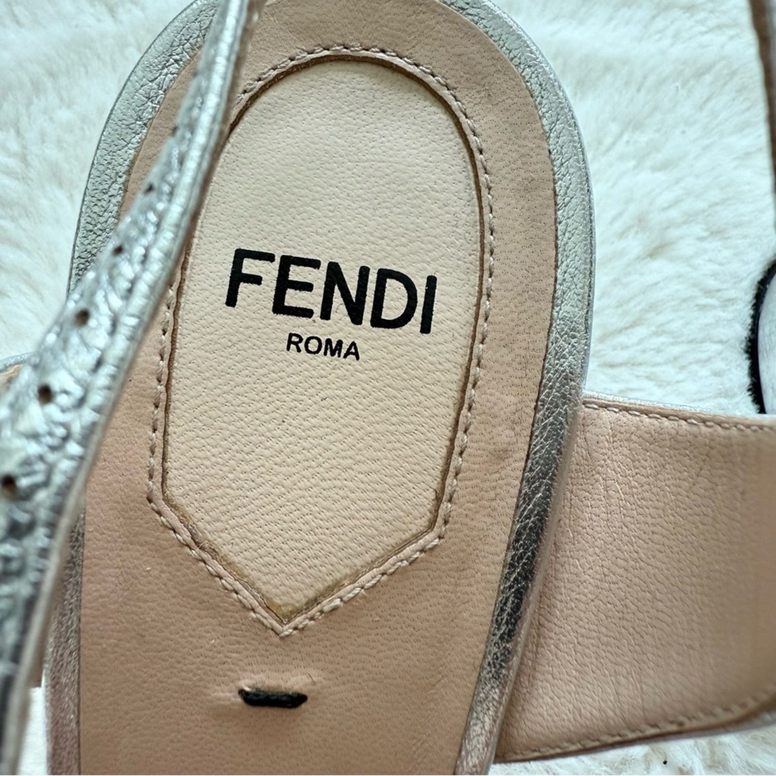 Fendi Fendi women metallic sandals size 39 EU or 9 US Authentic Size US 9 / IT 39 - 4 Thumbnail