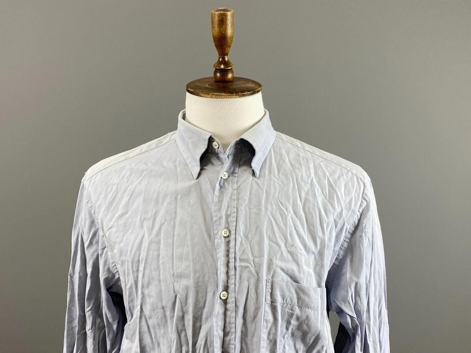 Armani Collezioni Armani Collezioni Blue Button Down Shirt Size 43 / 17 Size US M / EU 48-50 / 2 - 2 Thumbnail