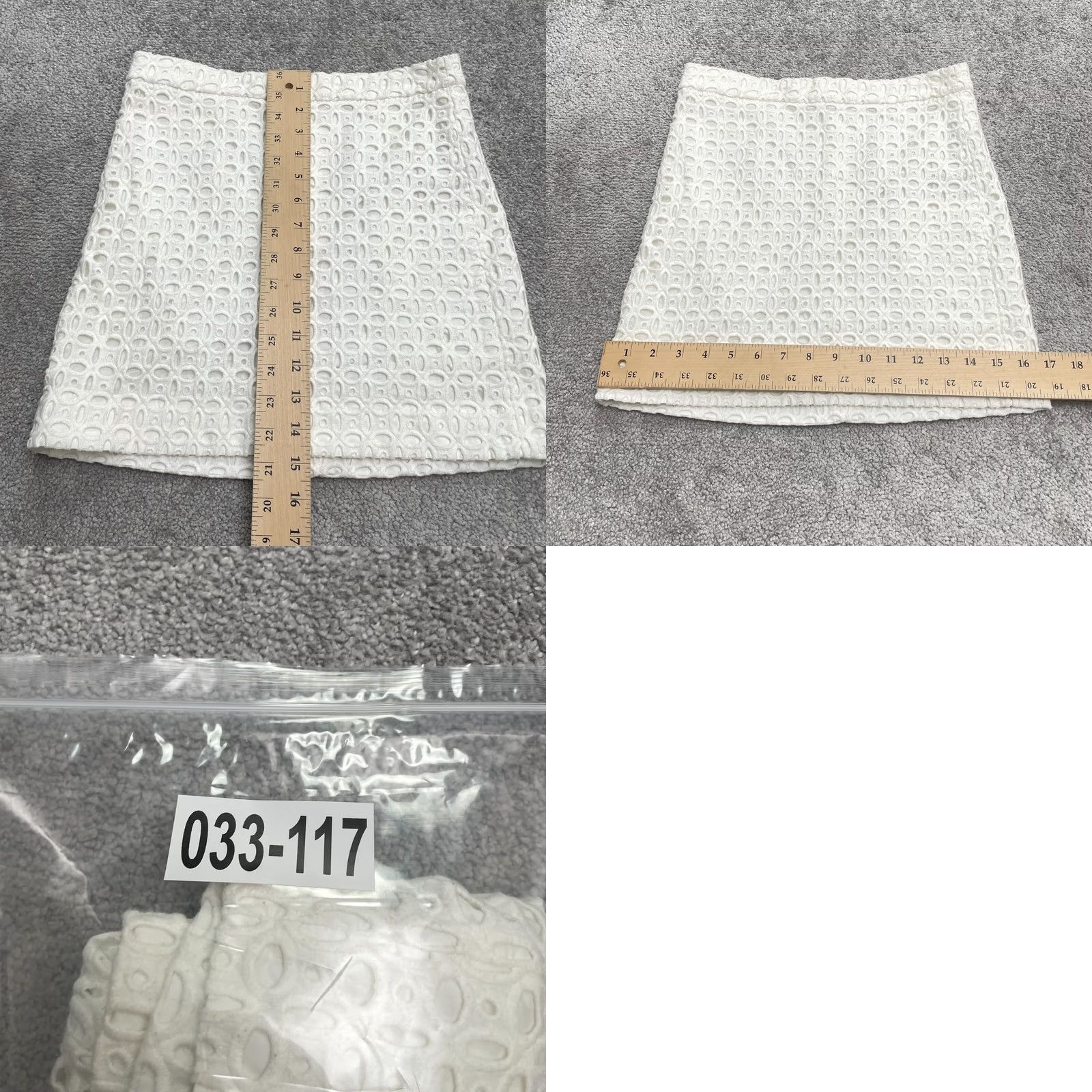 J.Crew J.Crew Embroidered Eyelet Short Mini Pencil Skirt Womens 00 White Cotton Casual Size 25" / US 0 / IT 36 - 8 Thumbnail