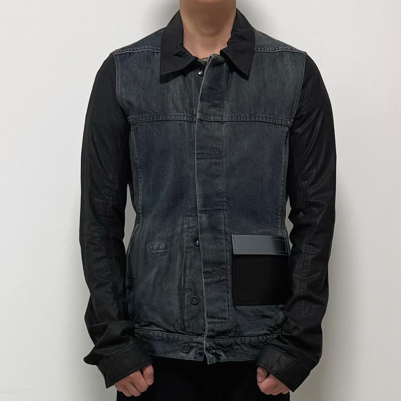 Rick Owens Rick Owens 15SS DRKSHDW Pocket Leather Denim Jacket Size US L / EU 52-54 / 3 - 1 Thumbnail