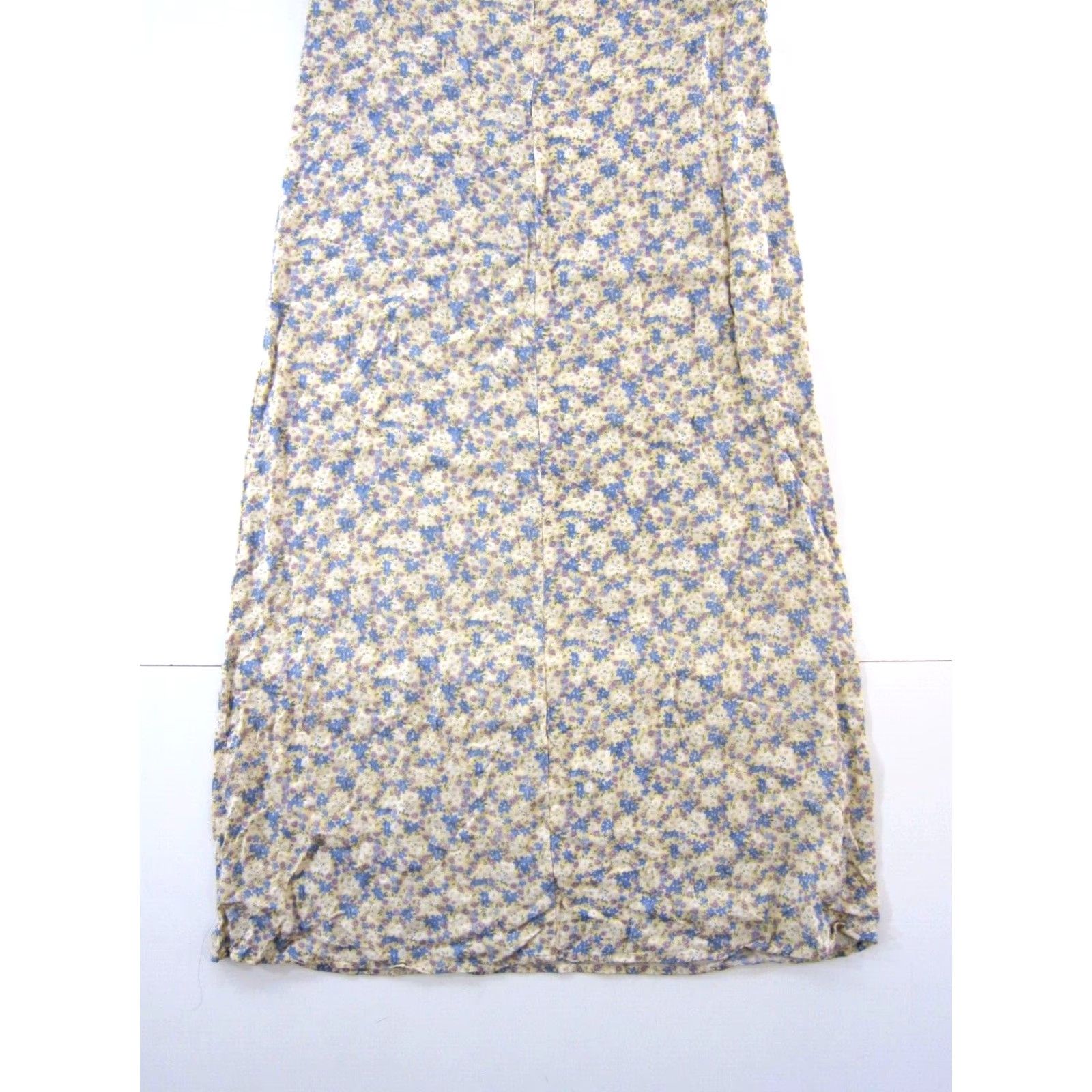 VINTAGE Ease Sport Maxi Dress Sleeveless Floral 100% Rayon Yellow Blue 6  Women