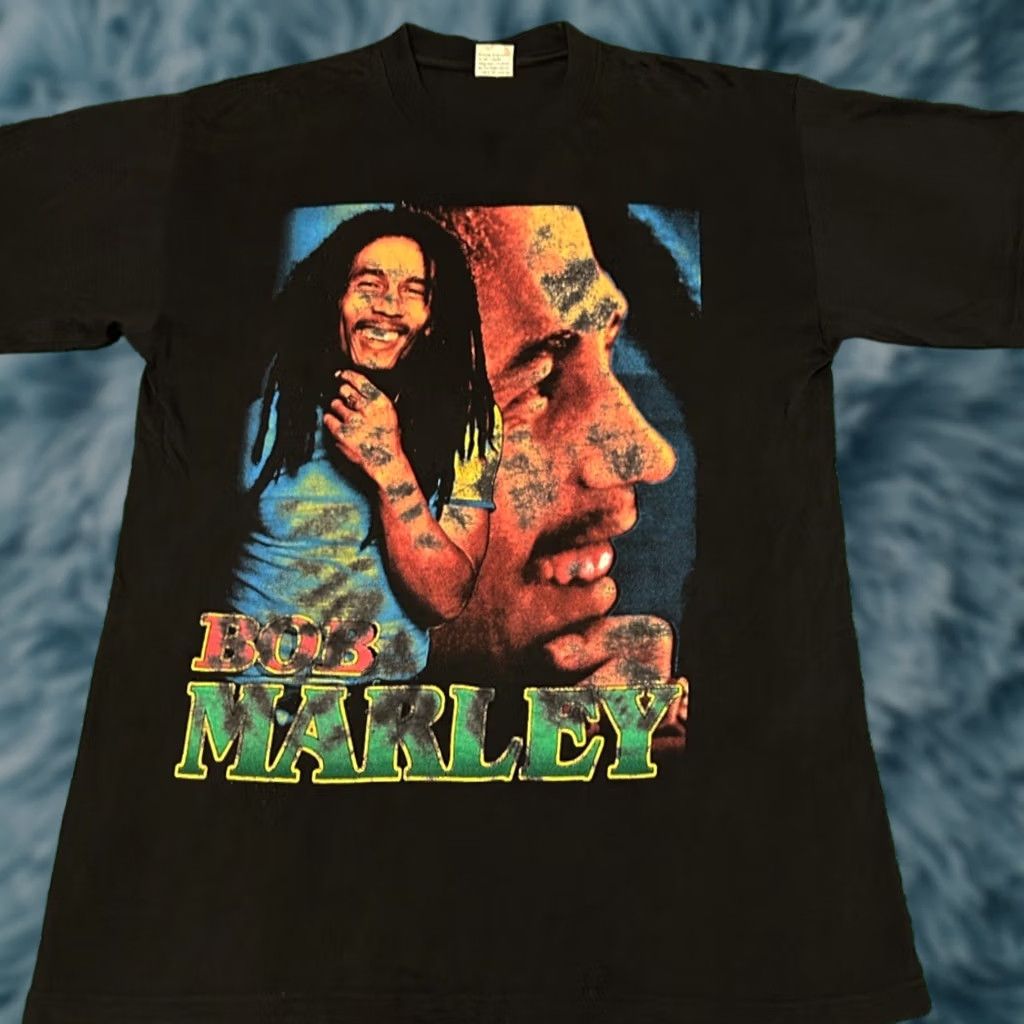 Vintage VINTAGE Bob Marley Rap Tee Shirt XL Distressed 90s VTG Shot The Sheriff Mens Size US XL / EU 56 / 4 - 1 Thumbnail